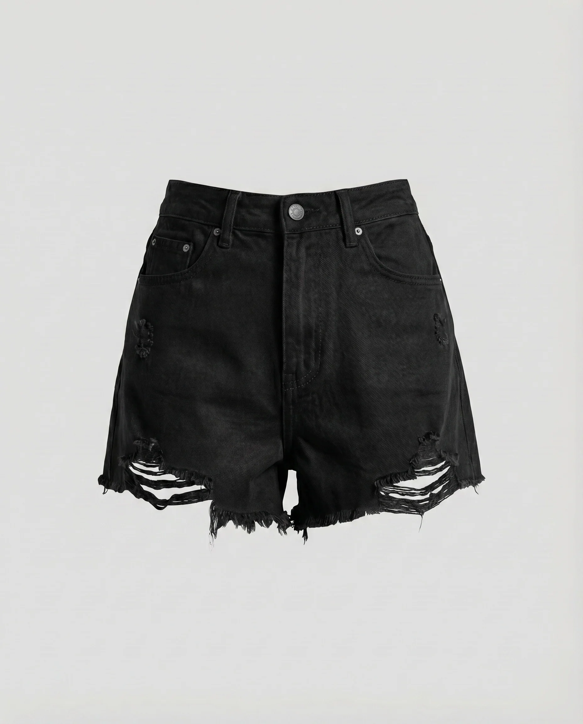Damen Jeans-Shorts High-Waist Fransen Rissdetails - Image 6