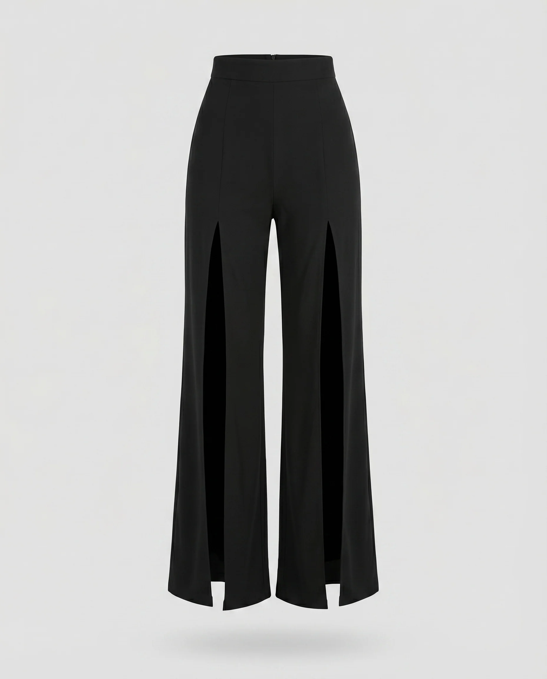 Damen Palazzo-Hose Beinschlitze Elastikbund High-Waist - Image 5