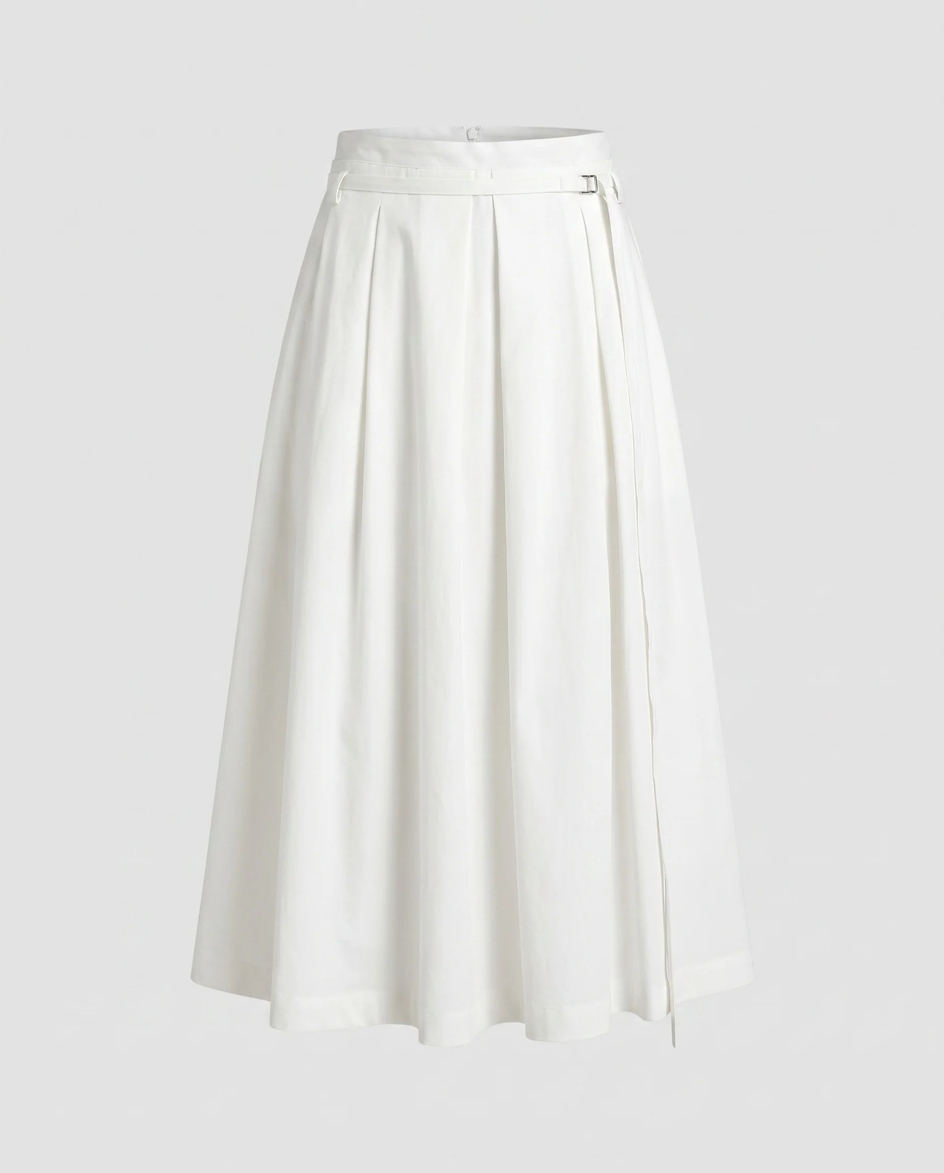 Damen nan hochgeschnittener Midirock mit eingearbeitetem Taillengürtel und weichfallender Baumwollmischung - Image 5