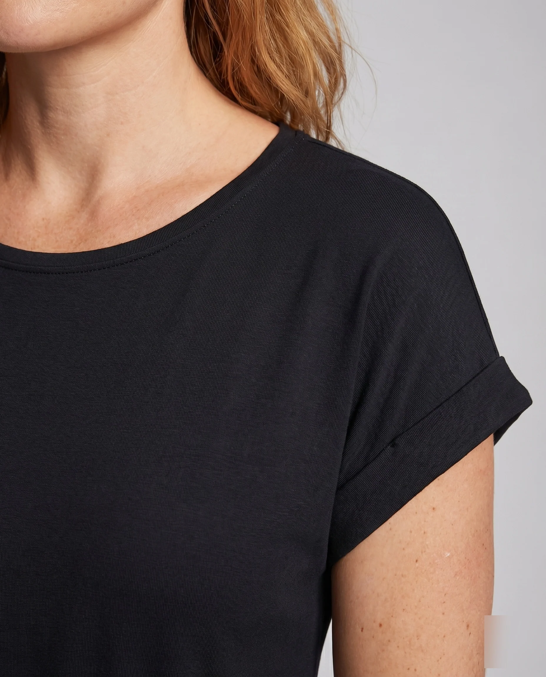 Damen Midikleid T-Shirt-Oberteil Wickel-Tulpenrock Bindegürtel - Image 3