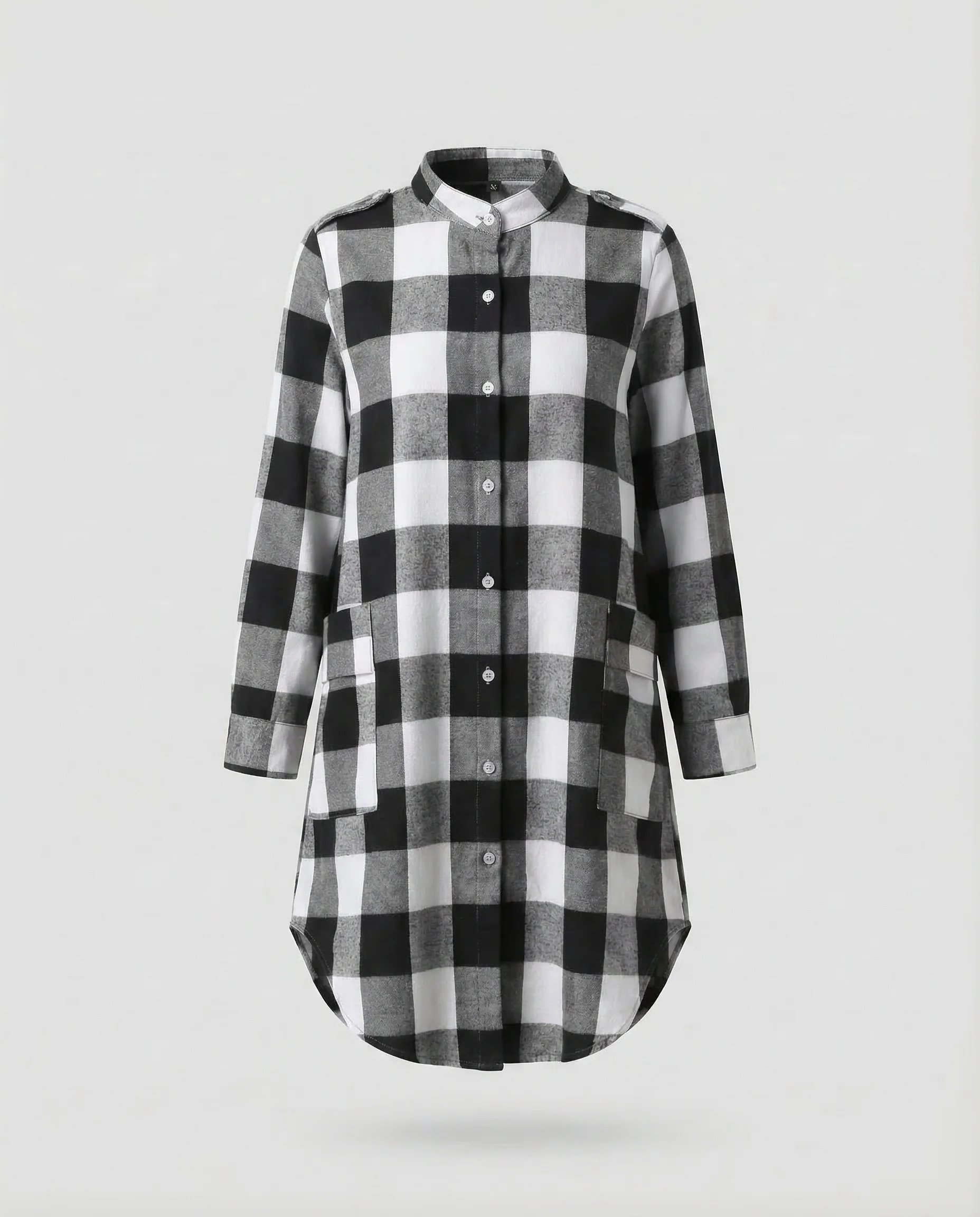 Damen Kariertes Flanell-Tunikahemd - Image 6