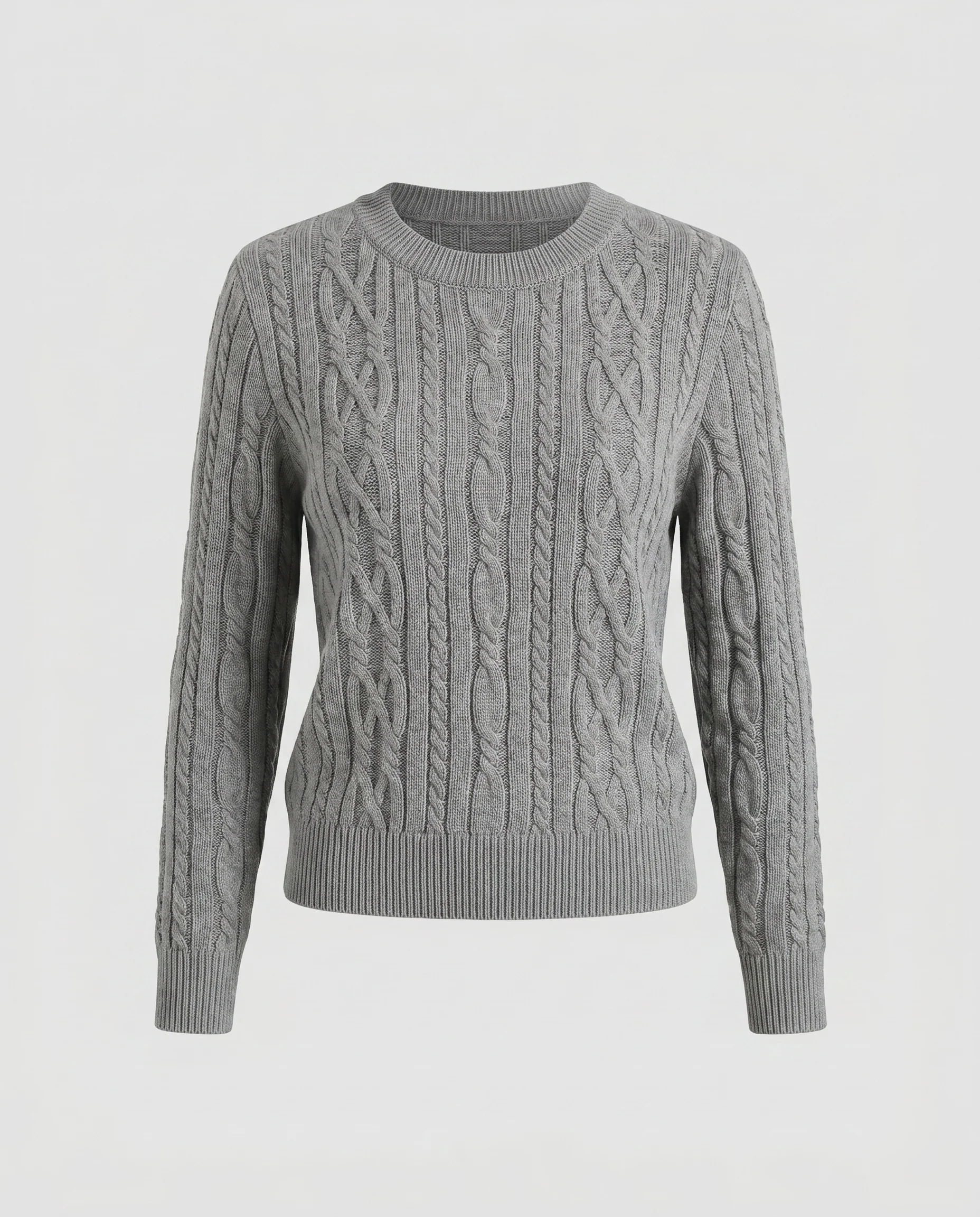 Damen nan kastiger Kurzpullover mit Zopfmuster, feinem Strickmix und geripptem Saum - Image 5