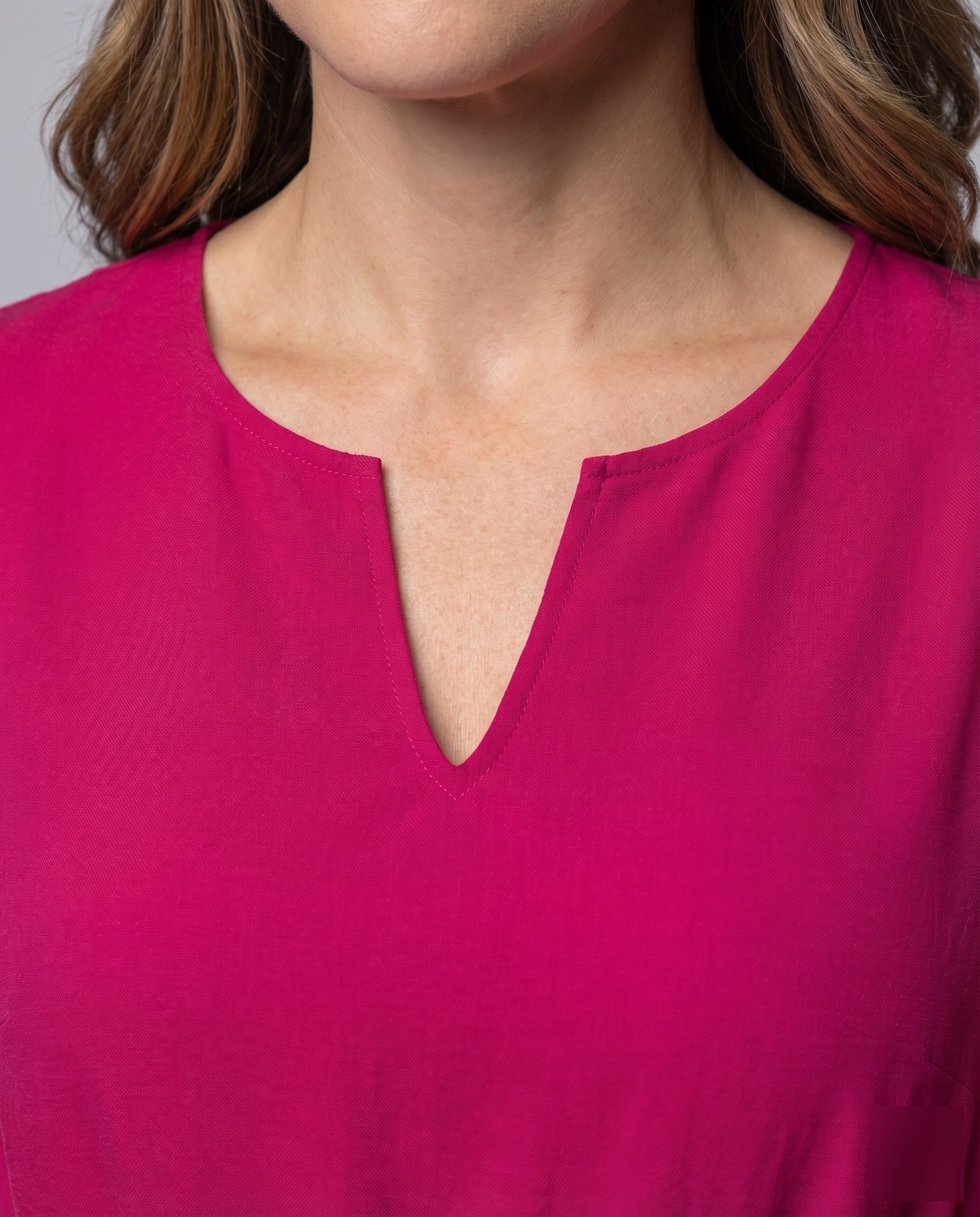 Damen A-Linienkleid Notch-Ausschnitt Bindegürtel Stufenvolant - Image 3