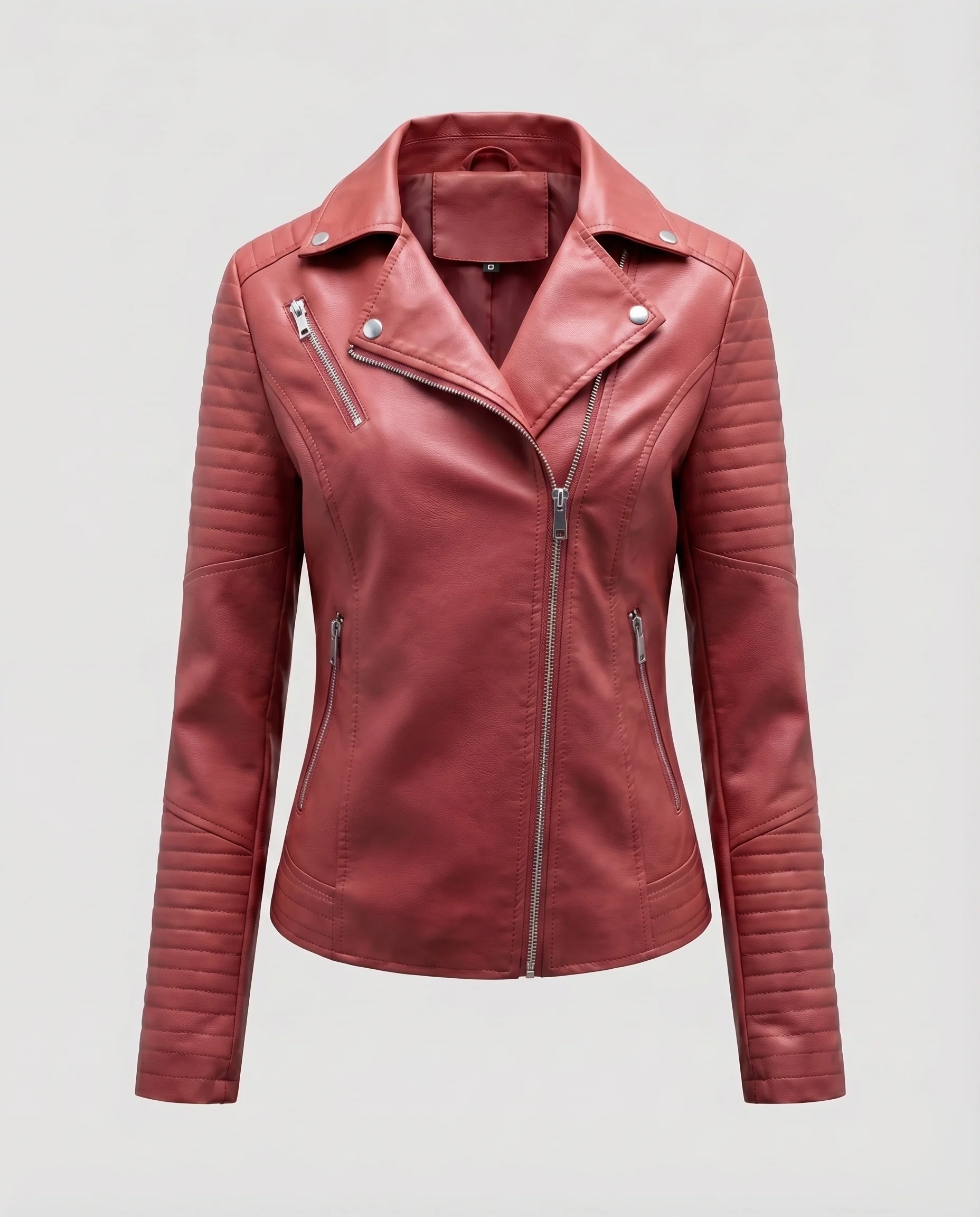 Damen Riderjacke Vegan Wattierte Ellenbogen-Paneele - Image 10