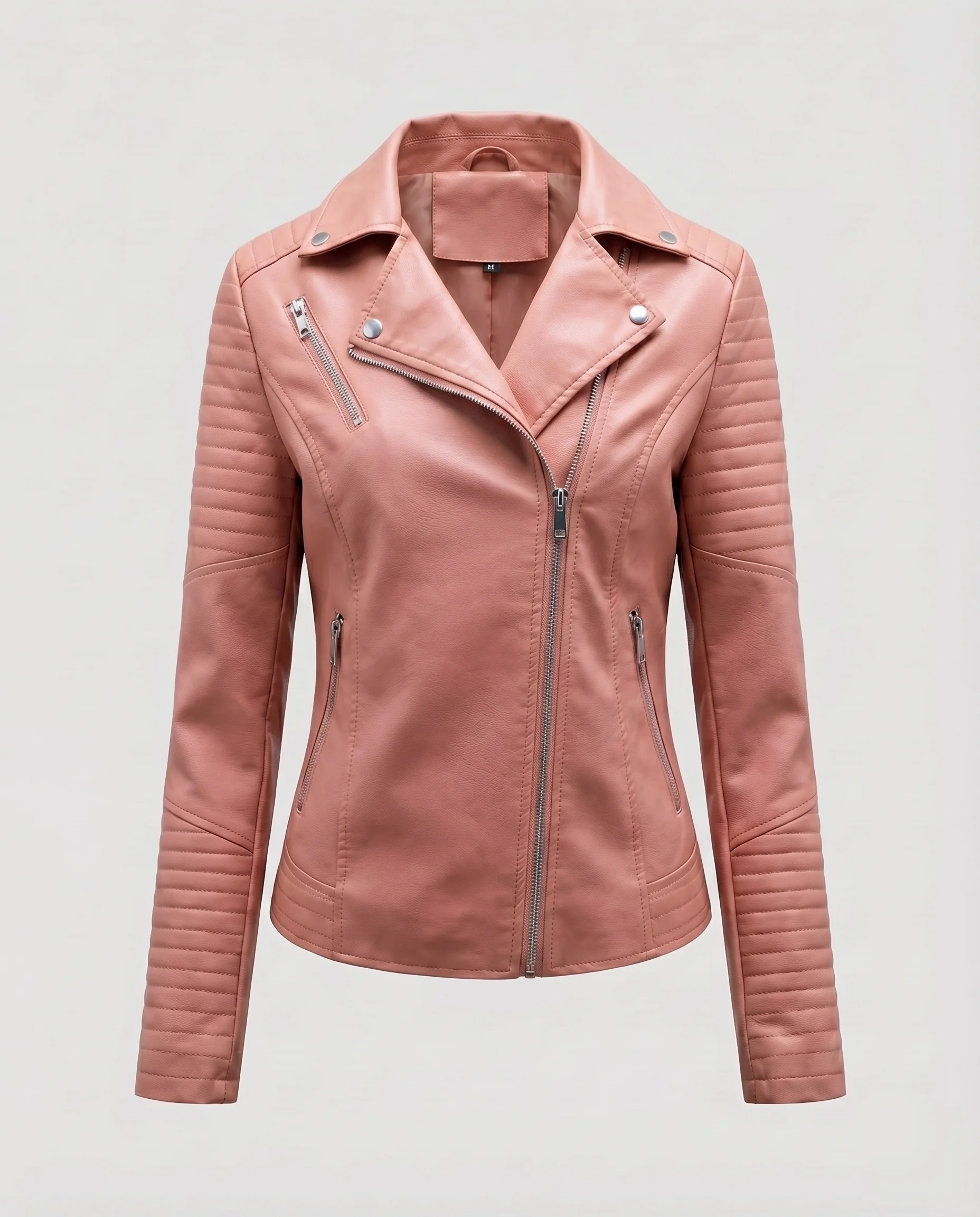 Damen Riderjacke Vegan Wattierte Ellenbogen-Paneele - Image 6