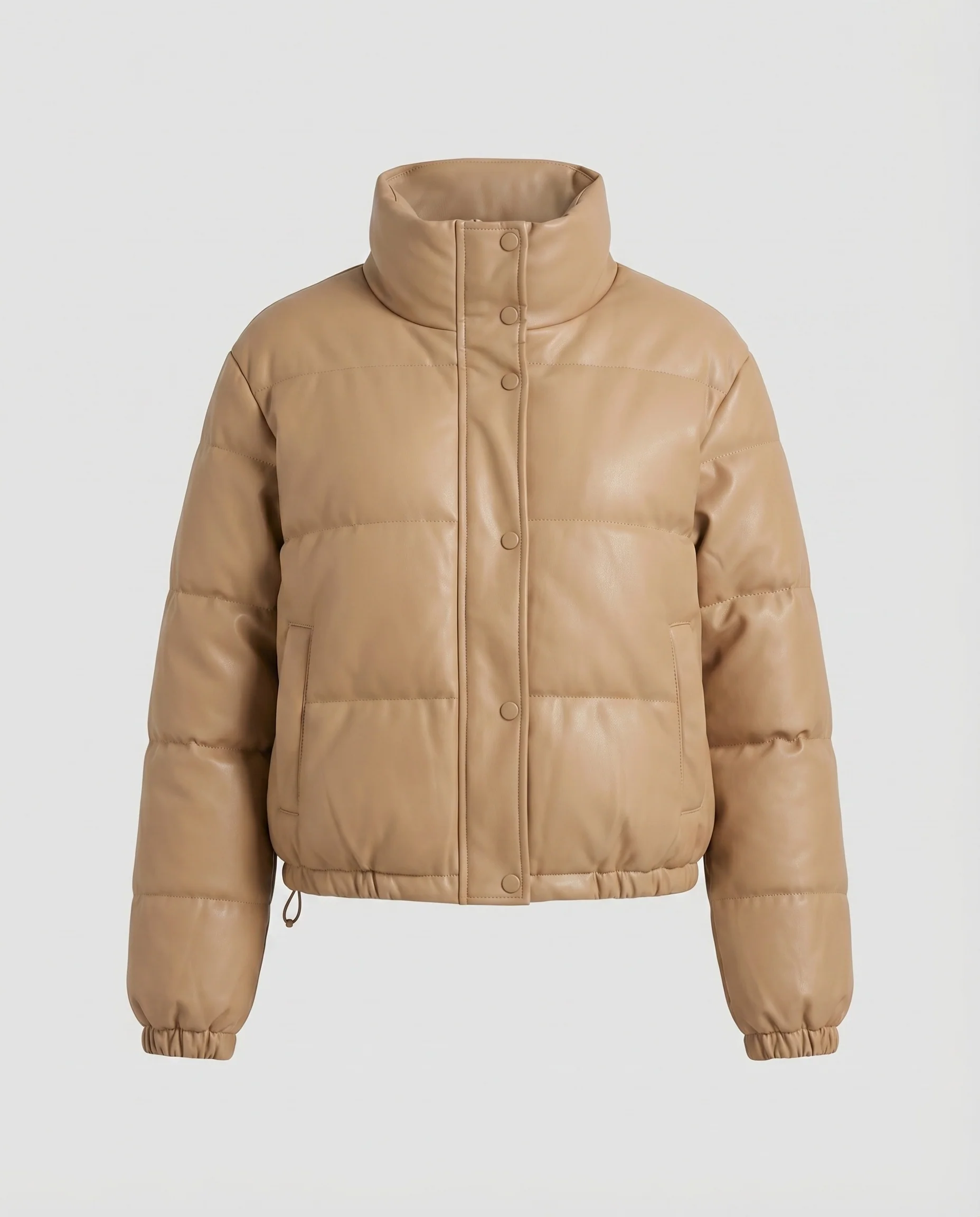 Damen Pufferjacke Kurz Stehkragen Elastikbund - Image 5