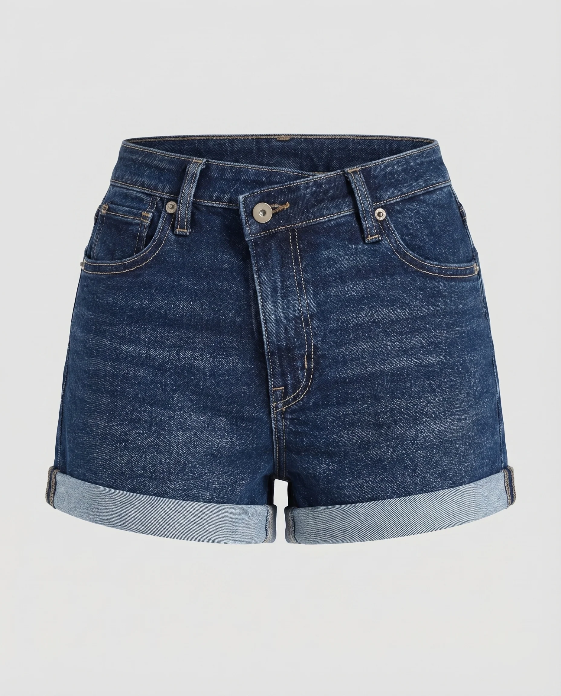Damen Jeans-Hotpants Stretch-Denim Umschlagsaum - Image 5
