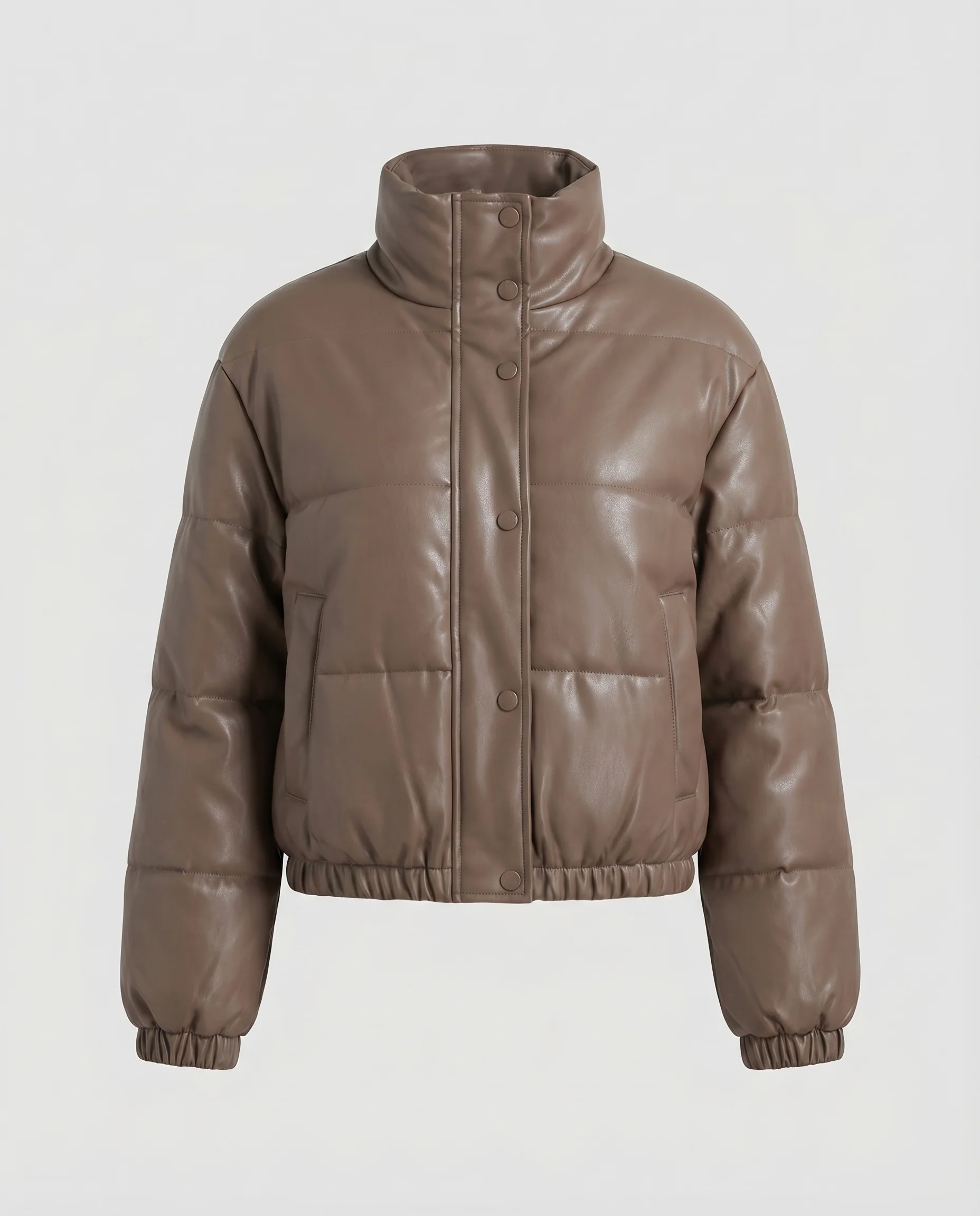 Damen Blousonjacke Vegan Hoher Stehkragen Wattiert - Image 5
