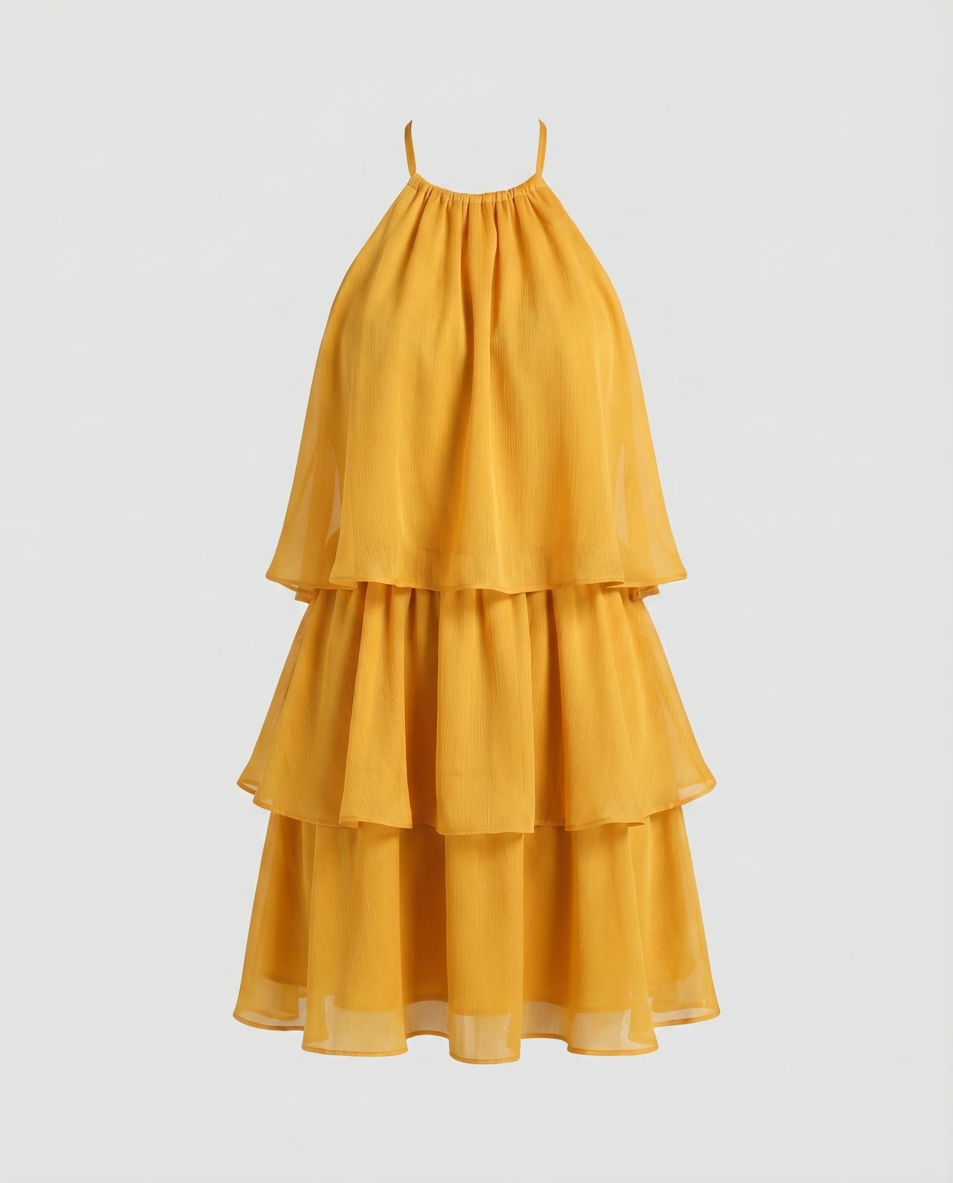 Damen Sommerkleid Mehrlagige Volants Gummibund Kurz - Image 5