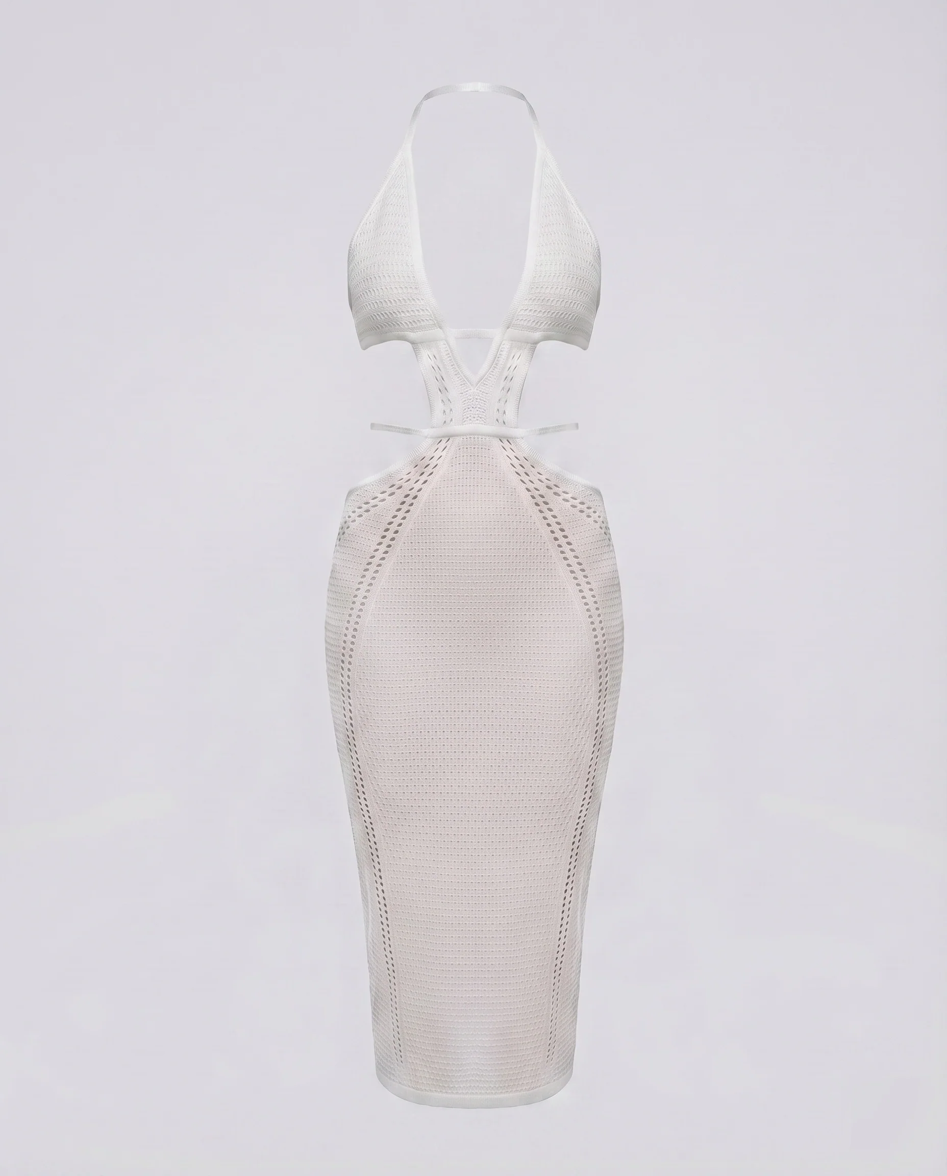 Damen Strickkleid Neckholder Cut-Outs Figurbetont - Image 6