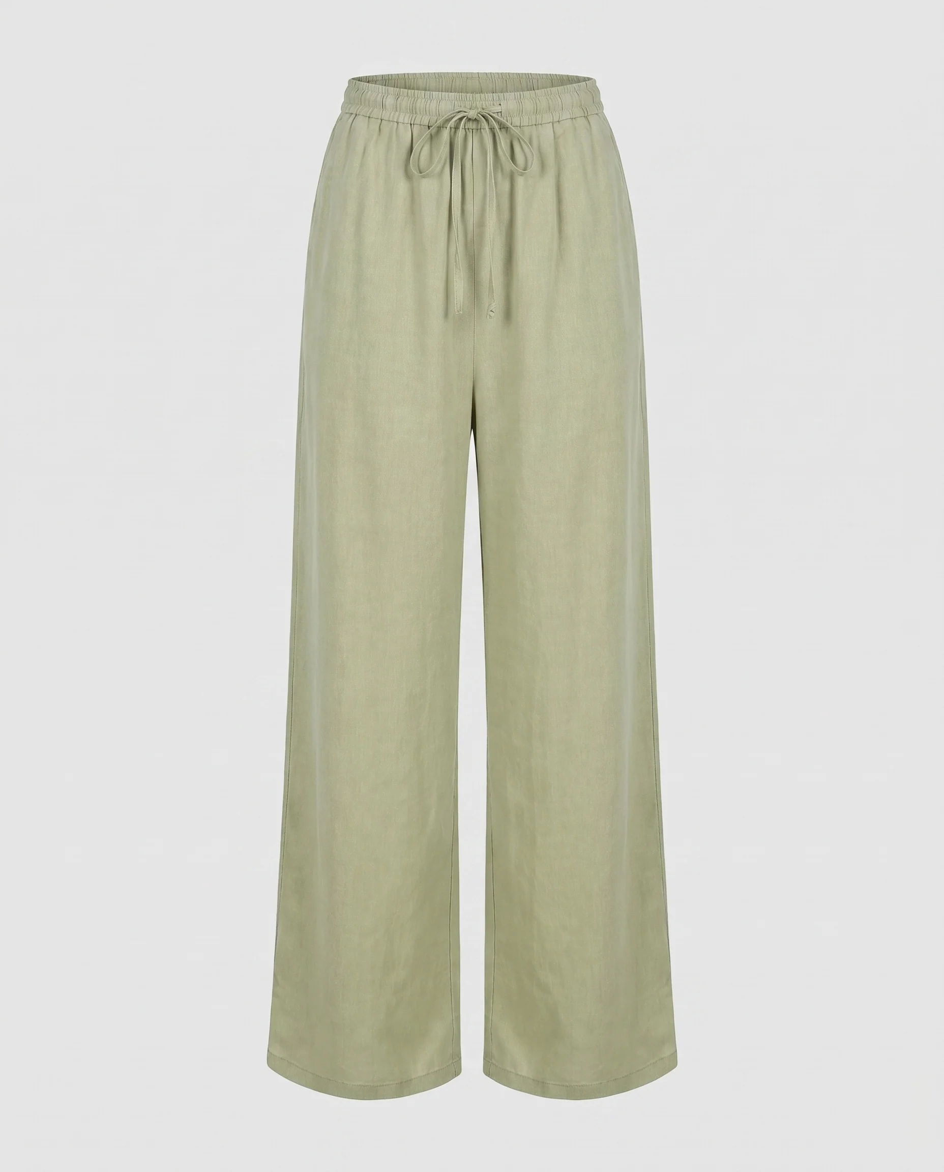 Damen nan lässige Leinenblend-Relaxhose mit elastischem Tunnelzugbund und weitem Bein - Image 5