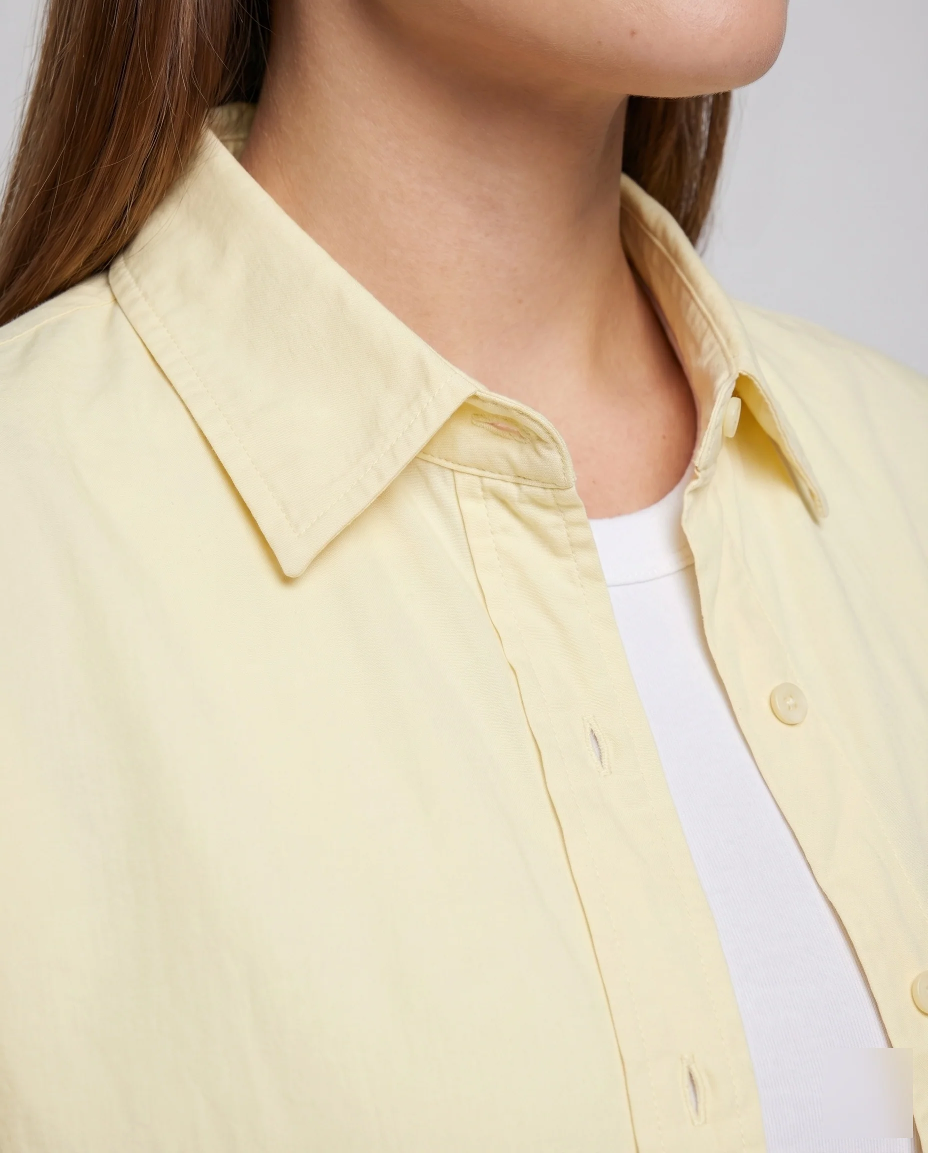 Damen Hemdbluse Krempelärmel Brustabnäher Oversize - Image 3