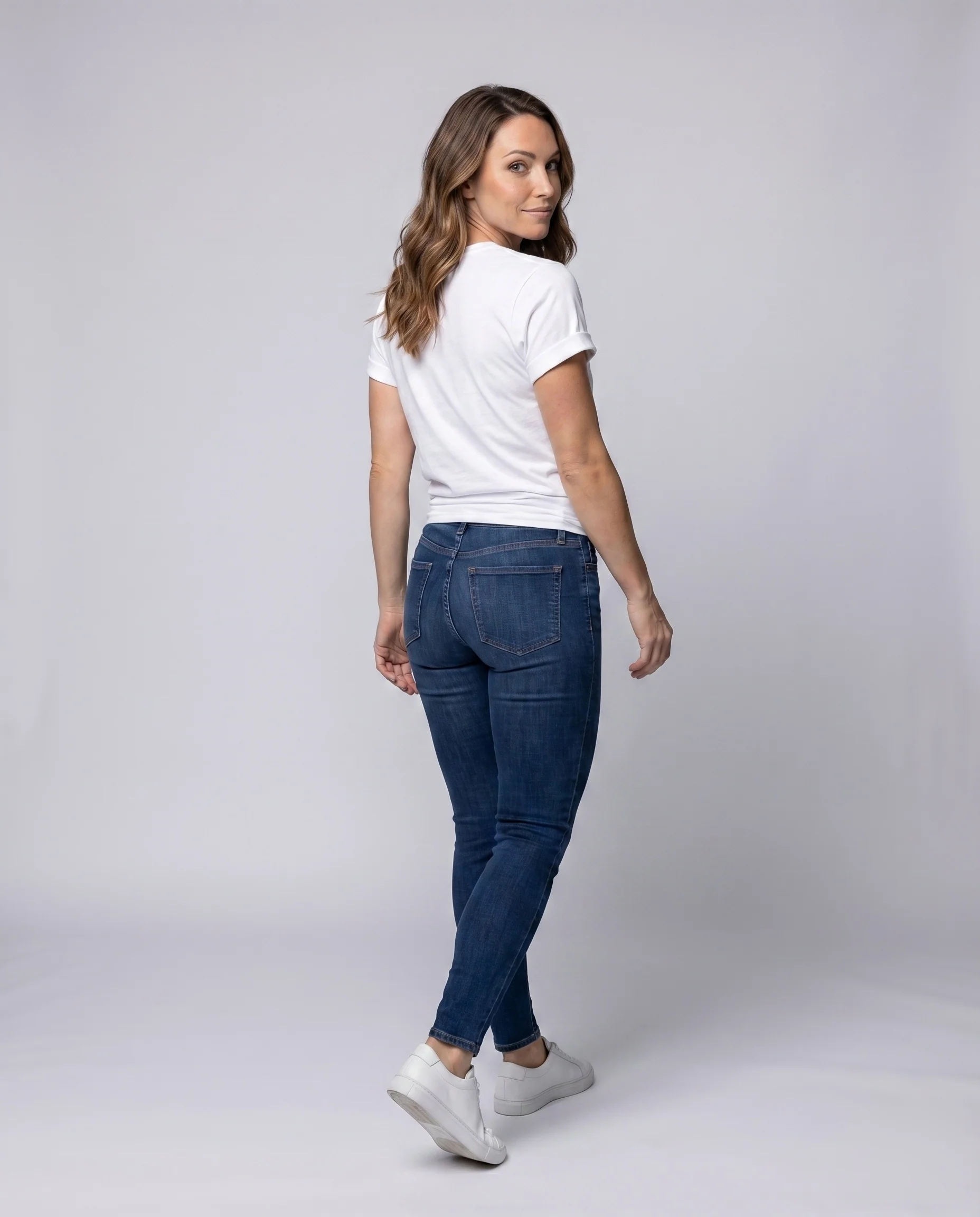 Damen Braut-T-Shirt Knotensaum Umschlagärmel Lässig - Image 4