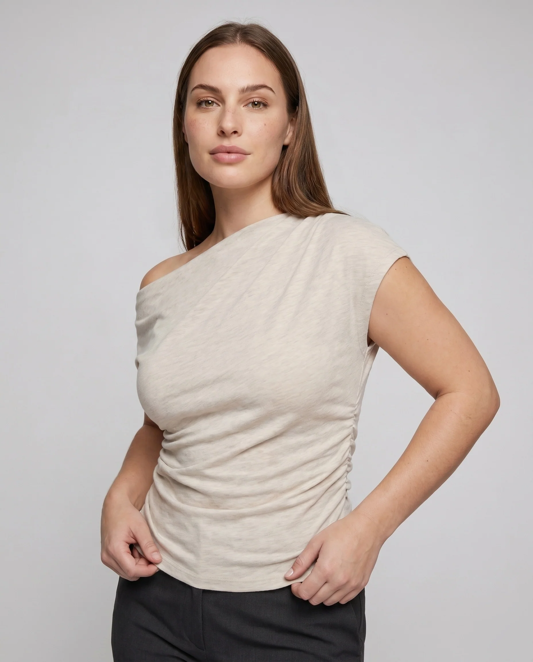 Damen nan lässiges Dolman-T-Shirt mit weitem U-Boot-Ausschnitt, kastiger Passform und weichem Jersey - Image 2