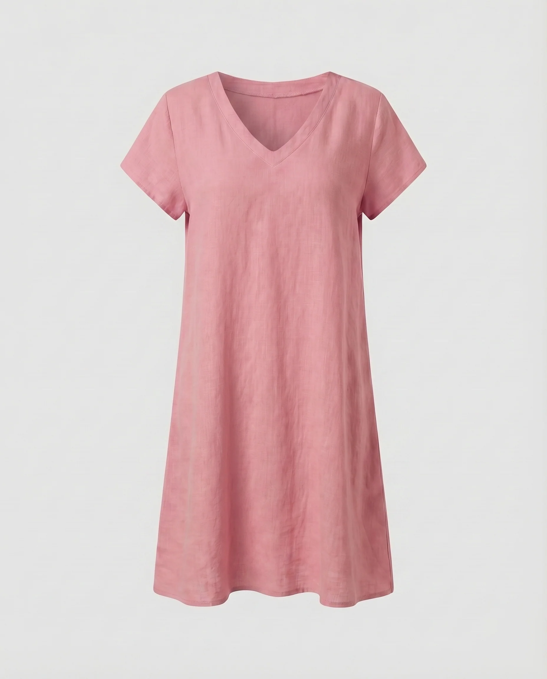 Damen Kurzkleid V-Ausschnitt Kastige Silhouette Eingrifftaschen - Image 11