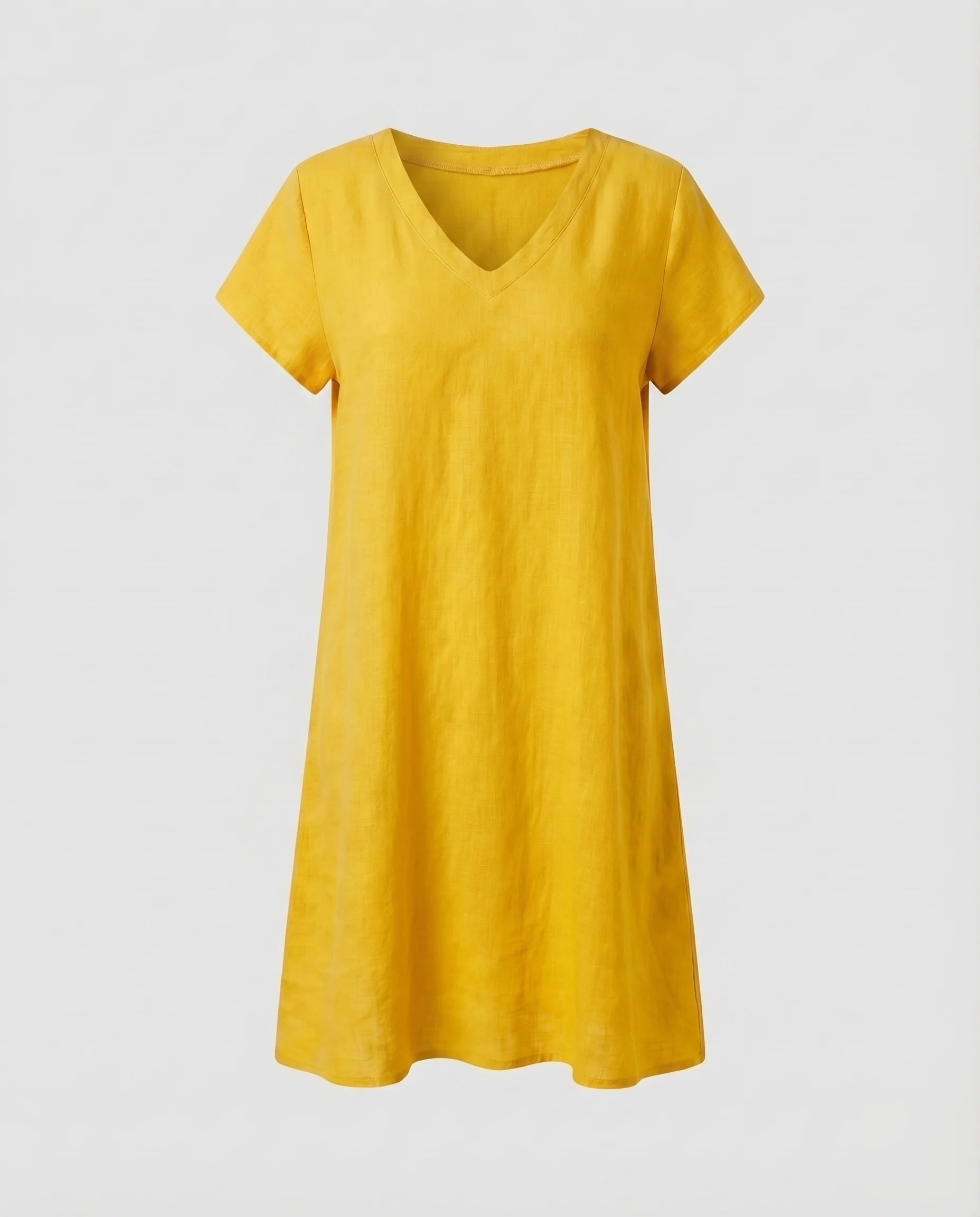 Damen Kurzkleid V-Ausschnitt Kastige Silhouette Eingrifftaschen - Image 8