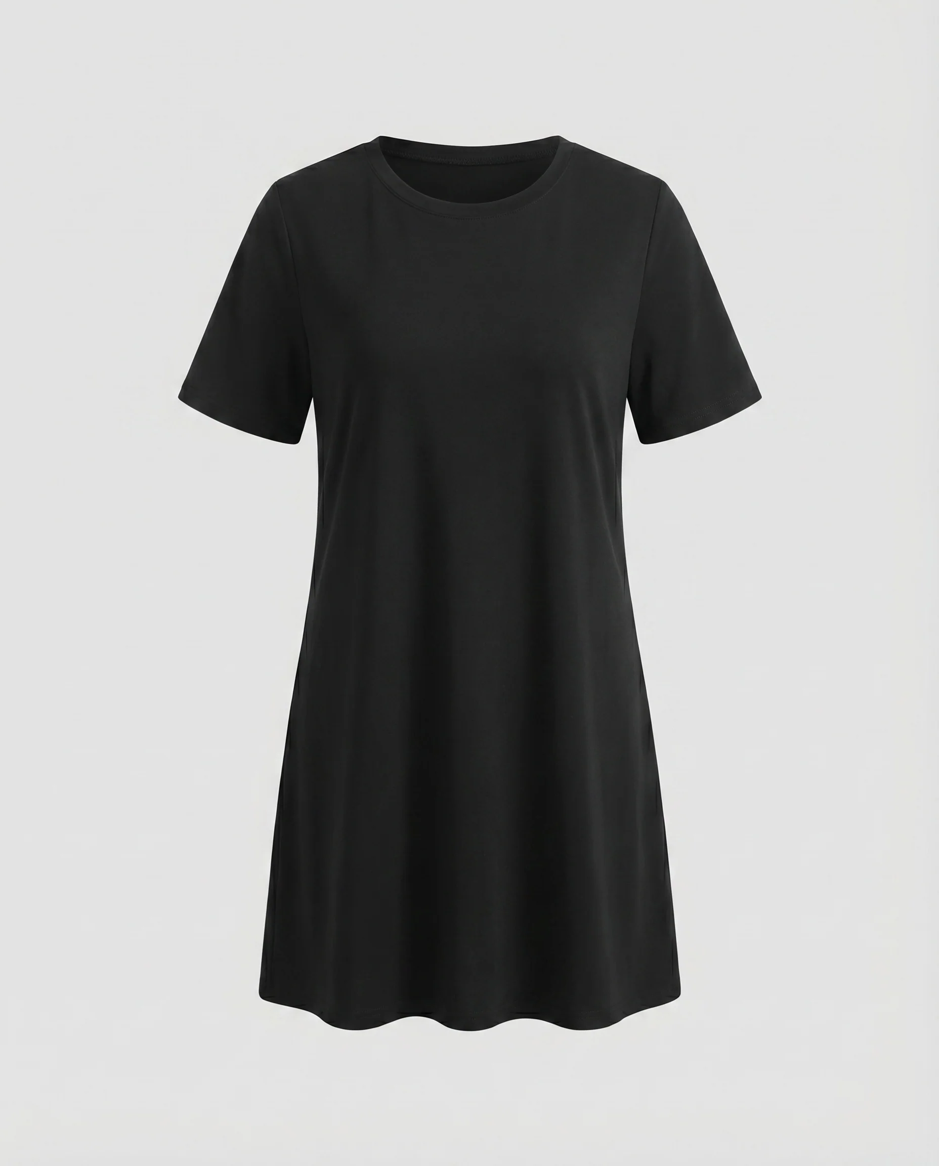 Damen A-Linien-Kleid Schwingender Saum Kurzarm Rundhals - Image 5