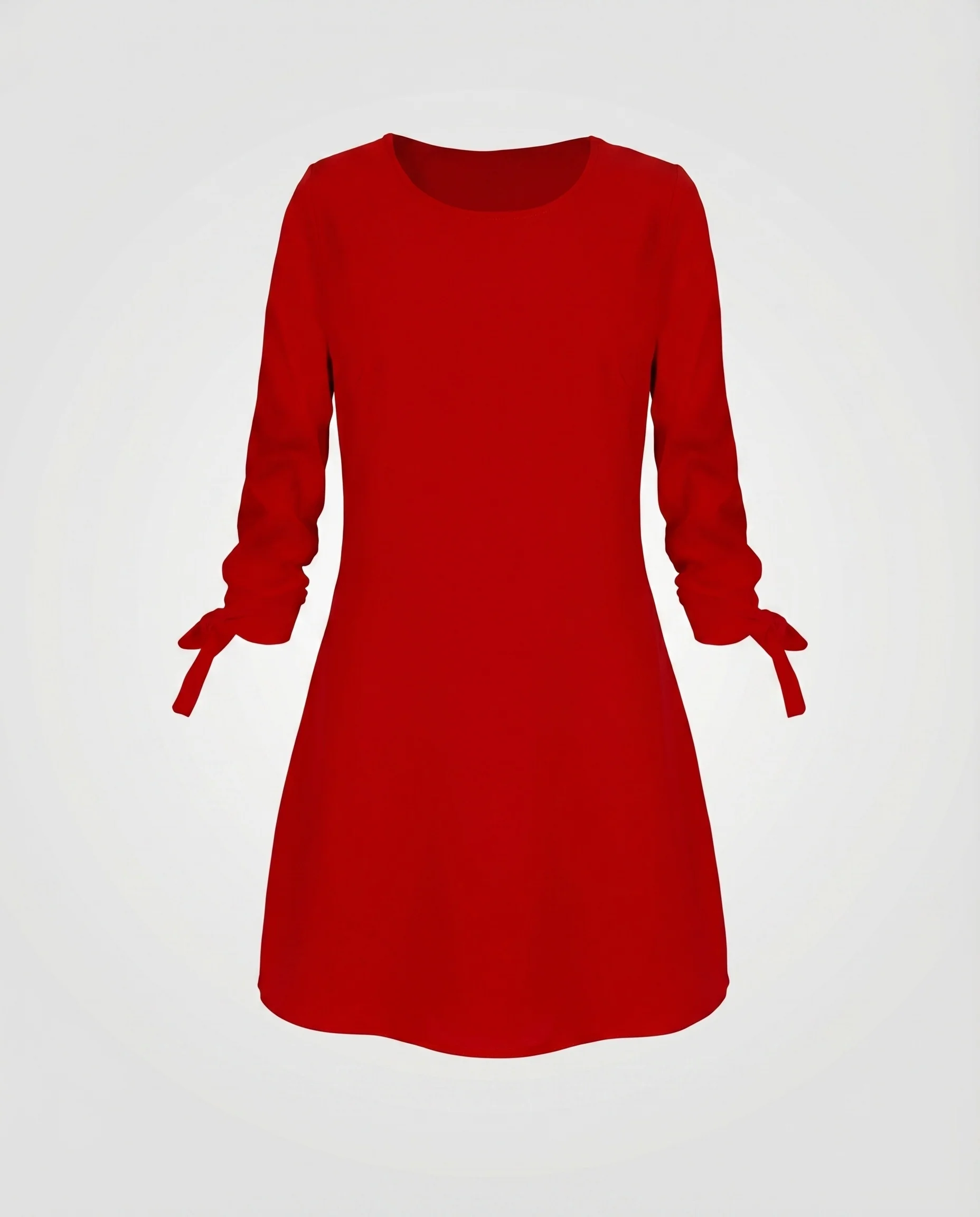 Damen A-Linien-Kurzkleid Ärmelschleifen 3/4-Arm Rundhals - Image 5