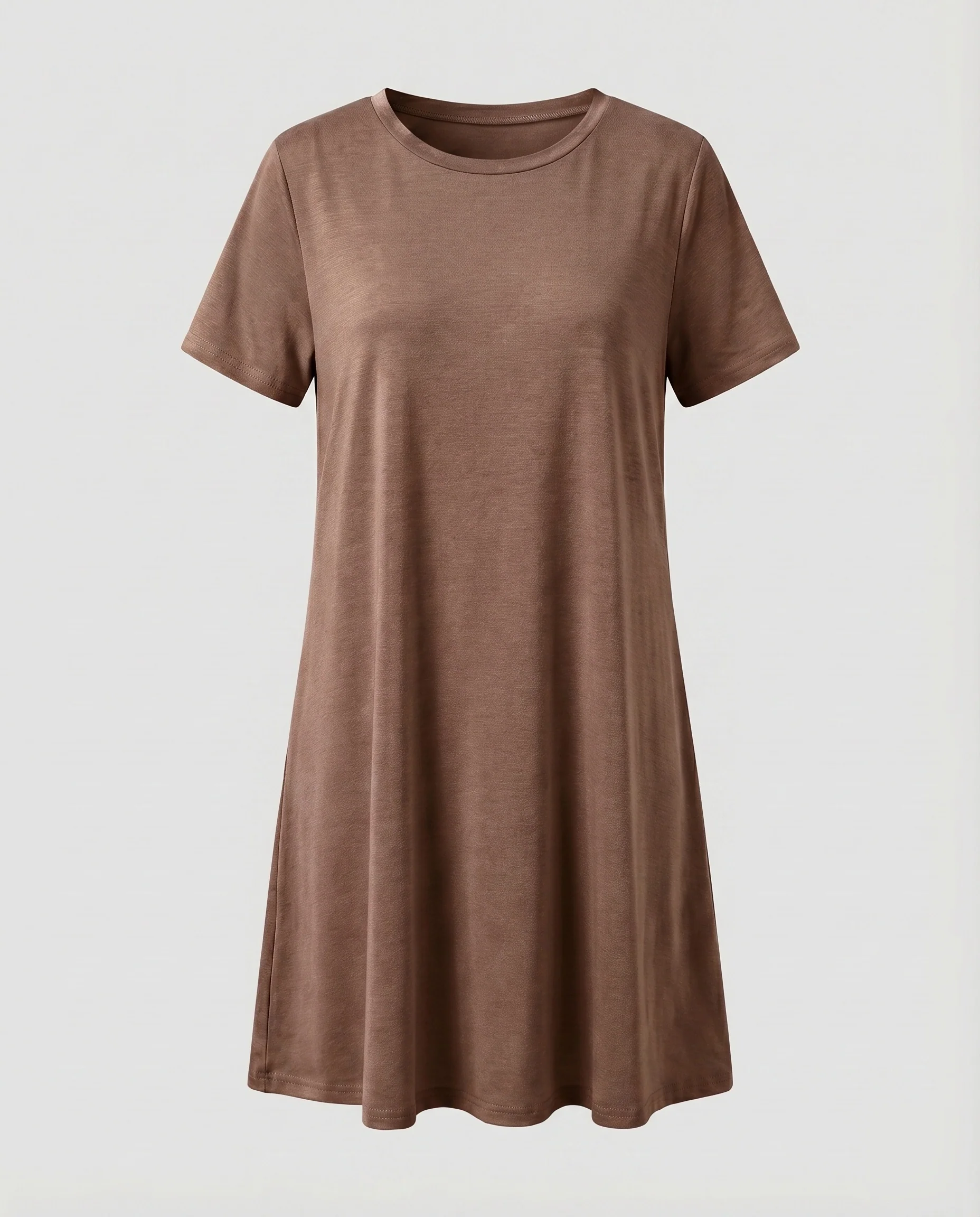 Damen A-Linien-Minikleid Rundhals Kurze Ärmel Leicht - Image 11