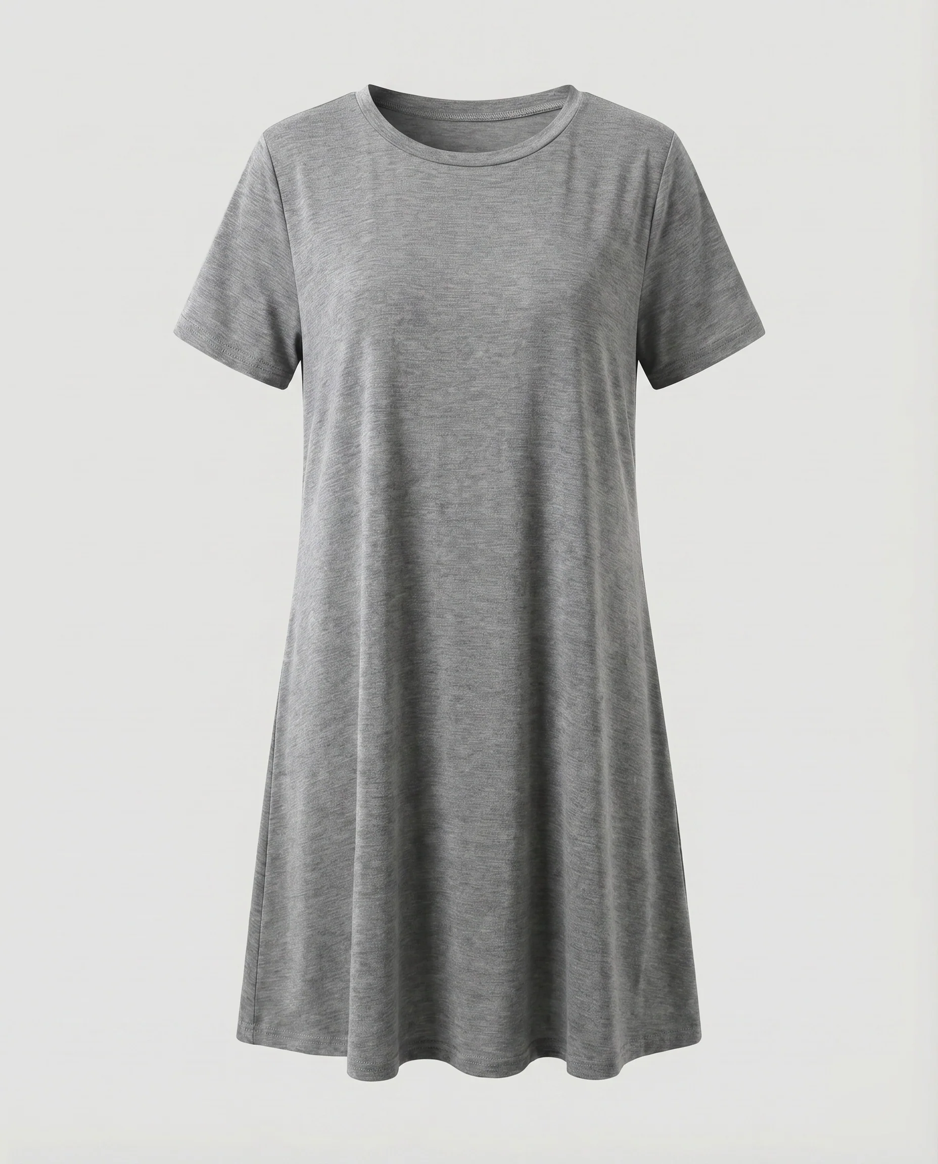 Damen A-Linien-Minikleid Rundhals Kurze Ärmel Leicht - Image 8