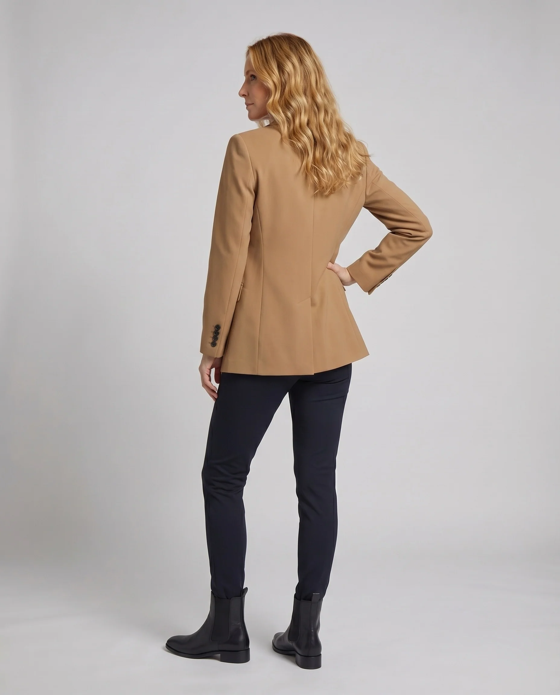 Damen Longblazer Reverskragen Zwei Knöpfe Locker geschnitten - Image 4