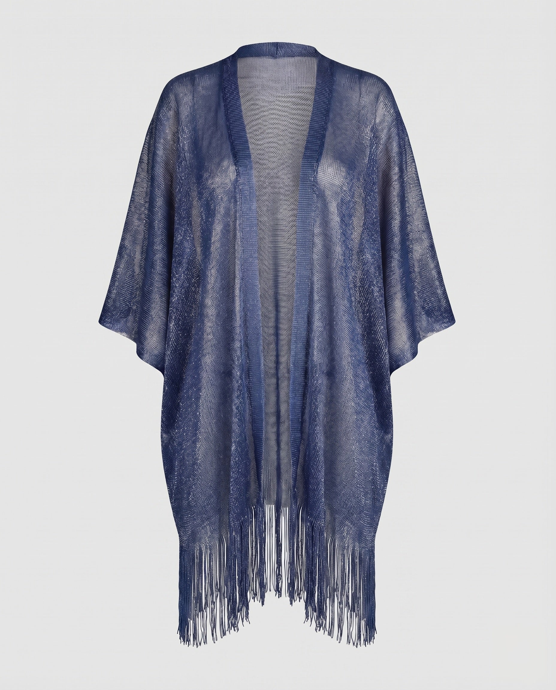 Damen Kimono-Strandponcho Fransen Fledermausärmel - Image 7