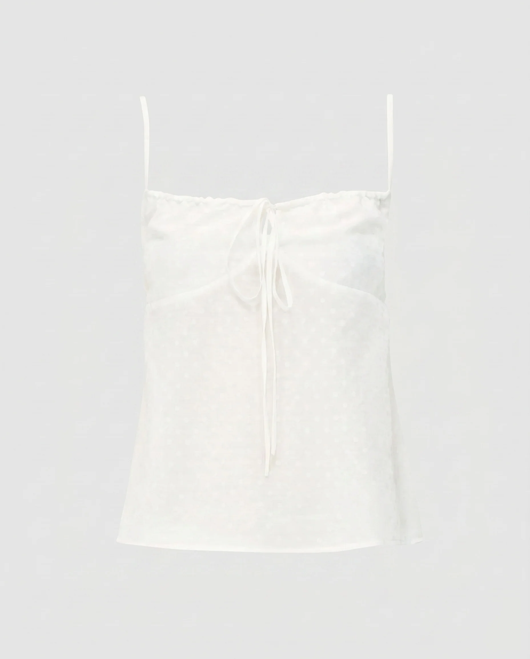 Damen nan luftiges Cami-Kleid mit Spaghettiträgern, Bindeband und dezentem Punktmuster - Image 7