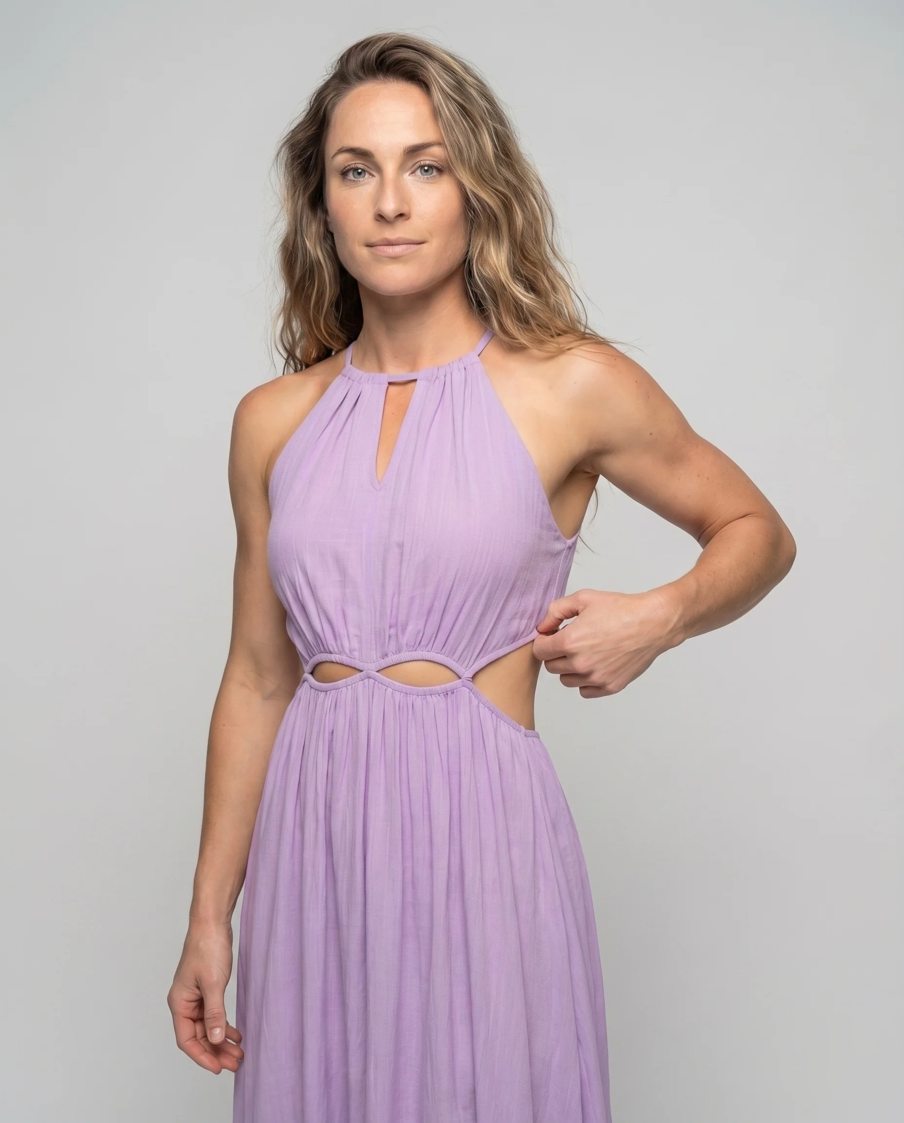 Damen Maxikleid Rückenschnürung Kreuzspaghettis A-Linie - Image 2