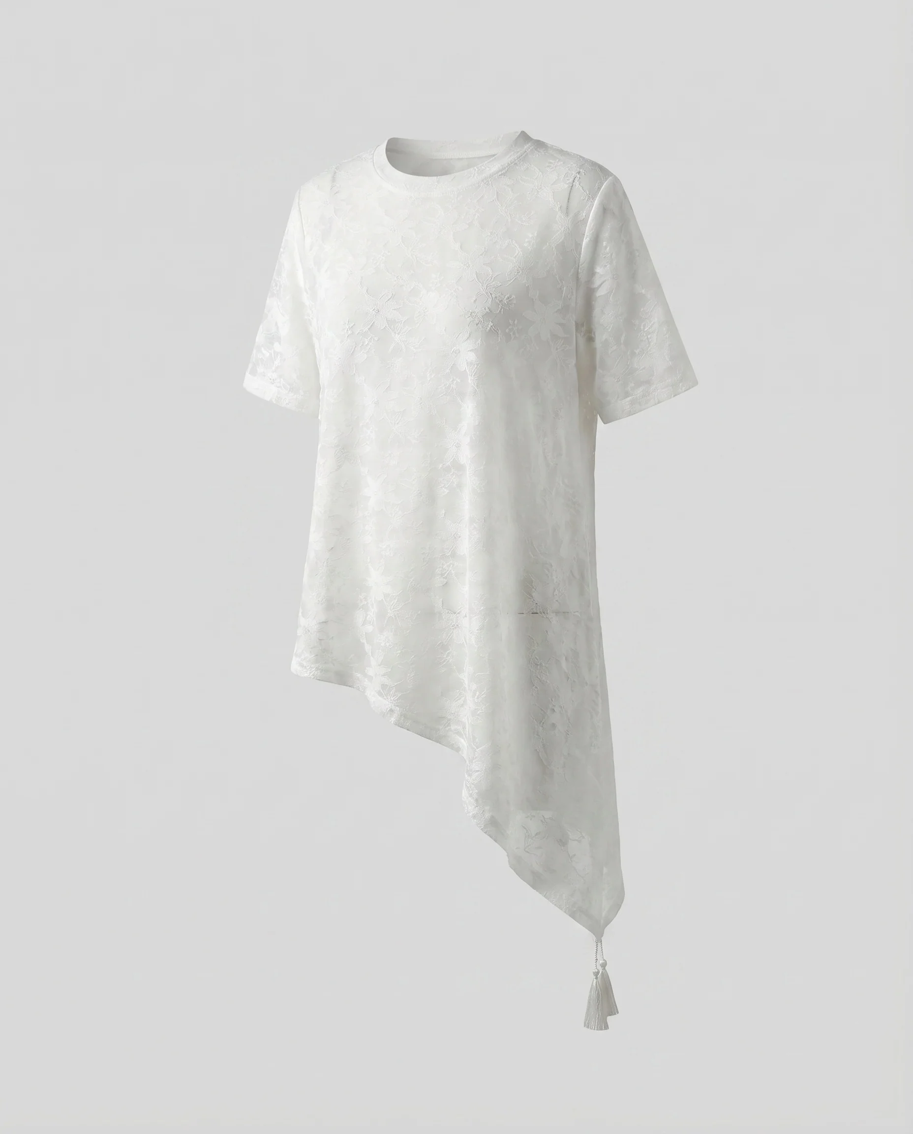 Damen Mehrlagiges Kleid Spitzenüberwurf Karierte Rock-Optik - Image 5