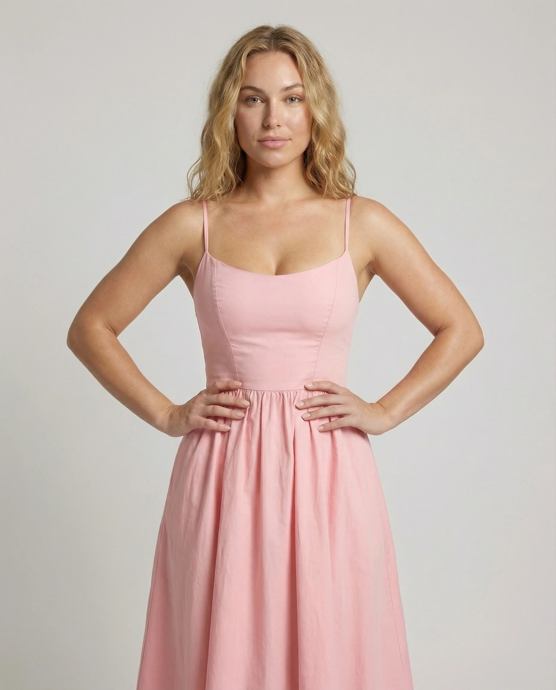 Damen Klassische Schwingender-Tellerrock Midikleid - Image 2