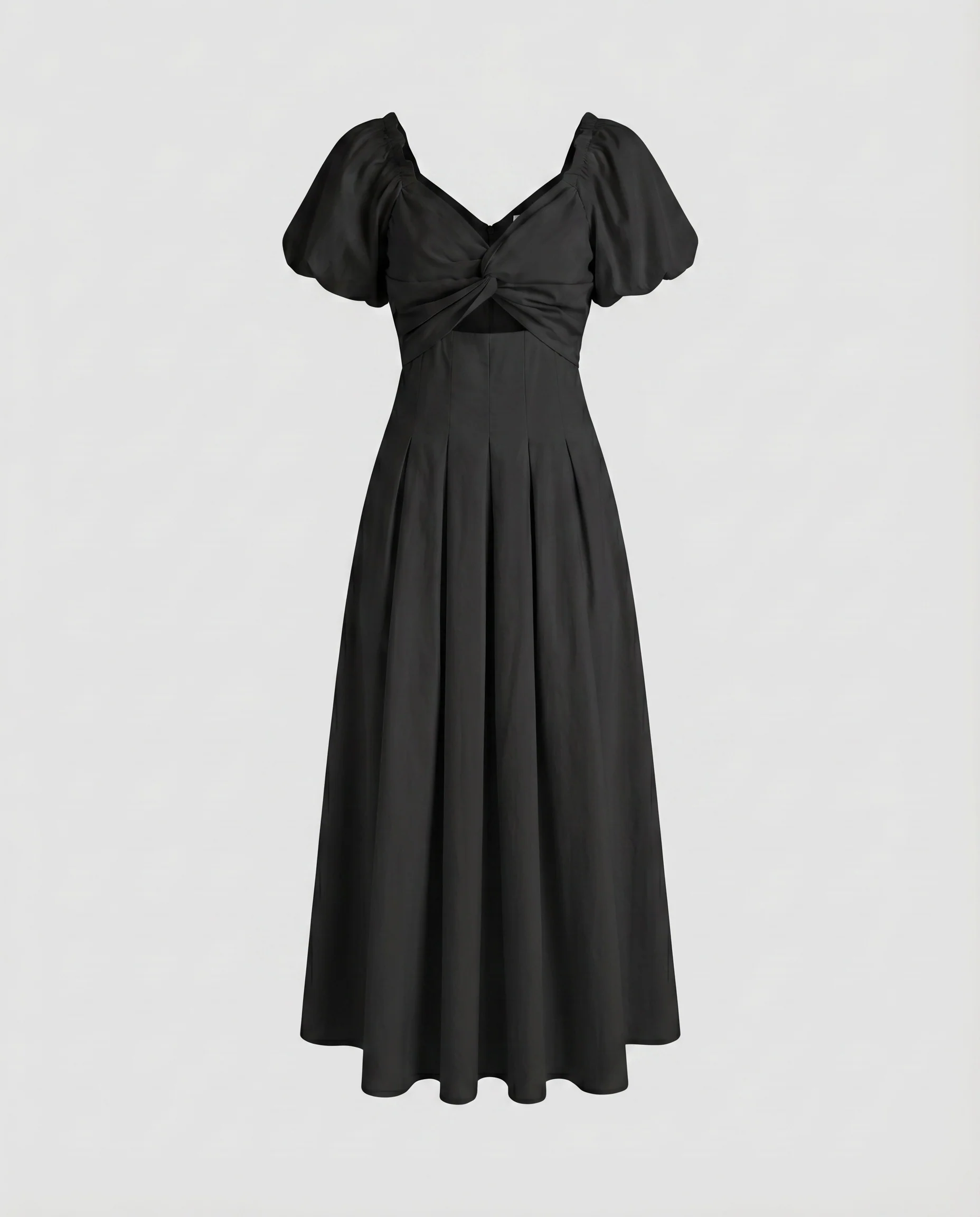 Damen Moderne Modische Cut-Out-Taillenpartie Mischgewebe Midikleid - Image 7