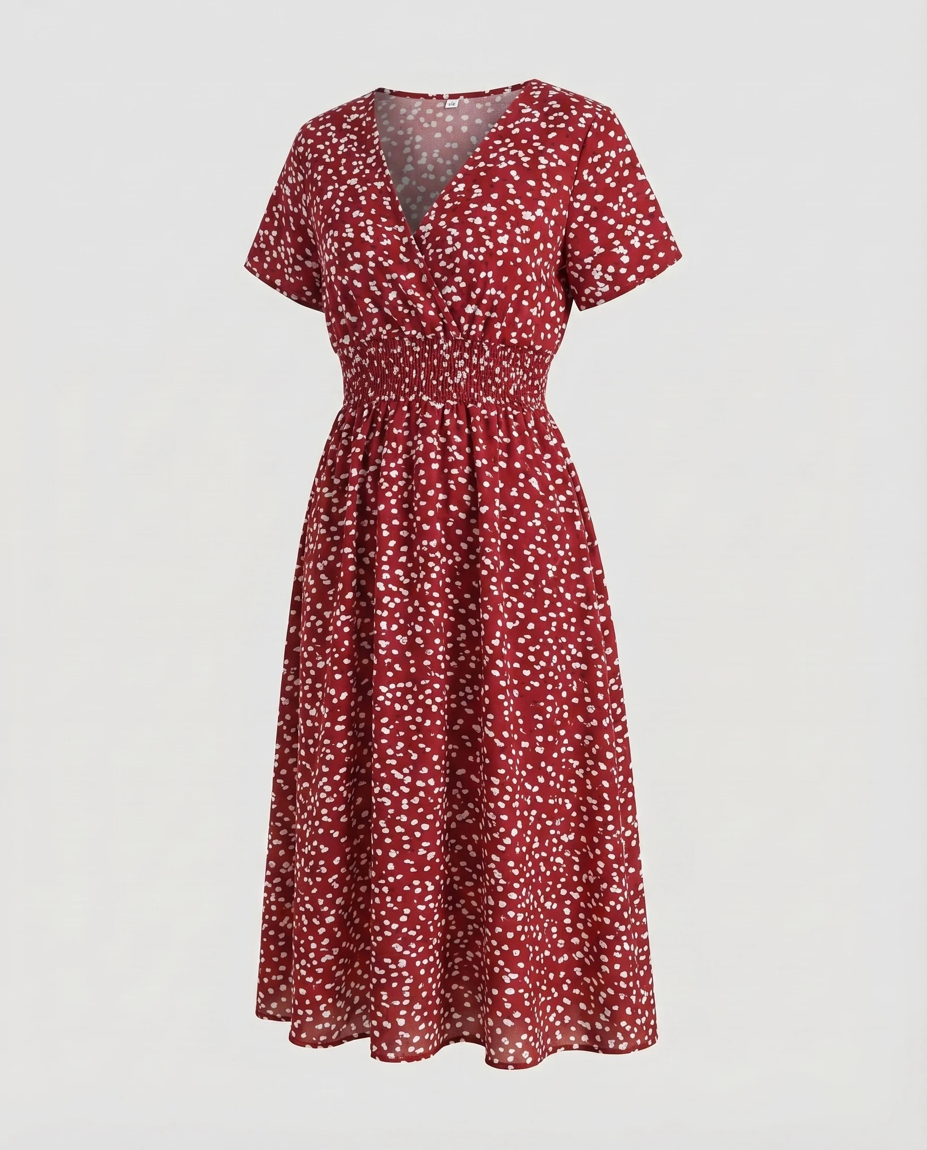 Damen Midikleid V-Ausschnitt Elastik-Taillenband Schwingende A-Linie - Image 28