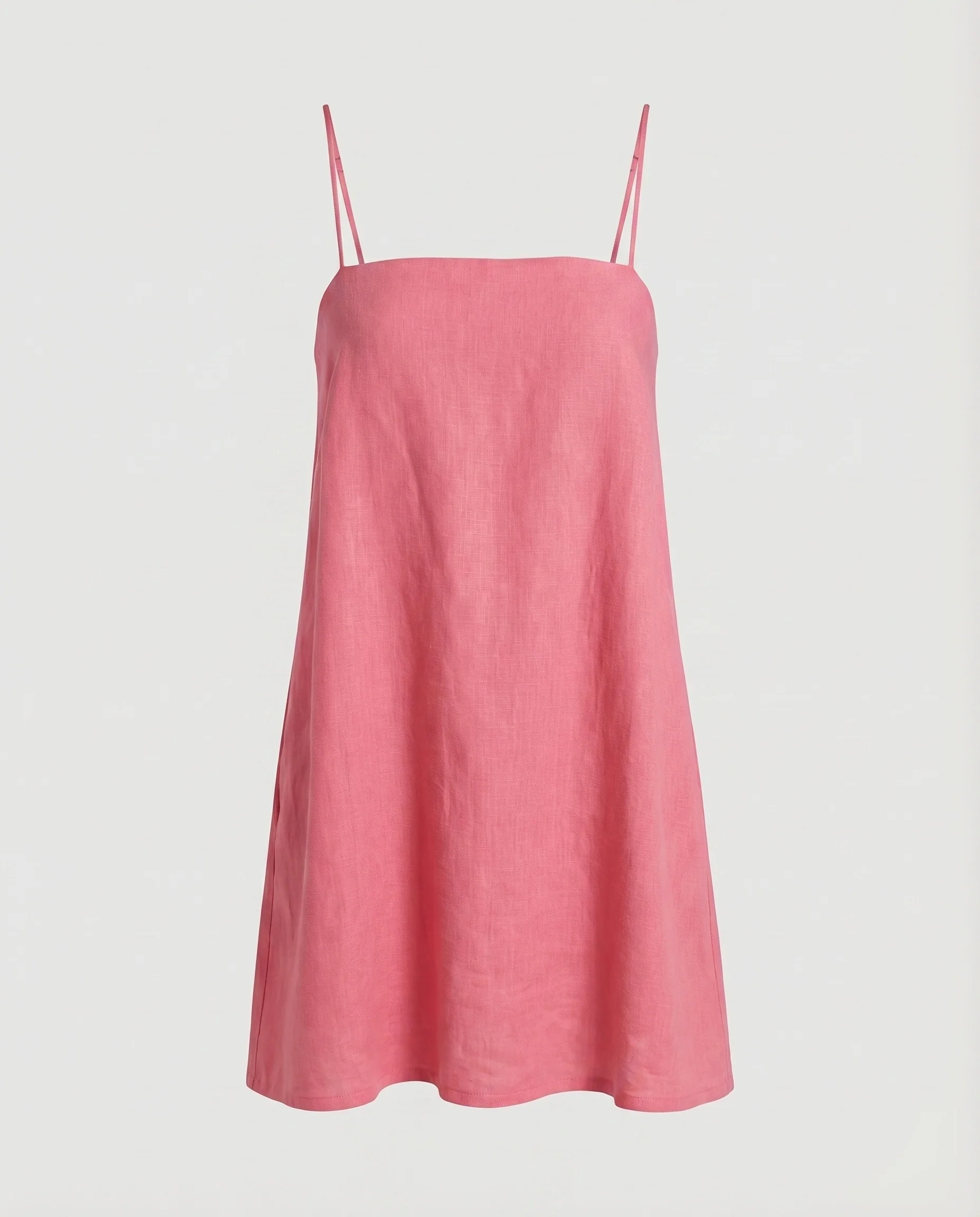 Damen Schlichte Minimalistisches Hängerchen Mischgewebe Minikleid - Image 6
