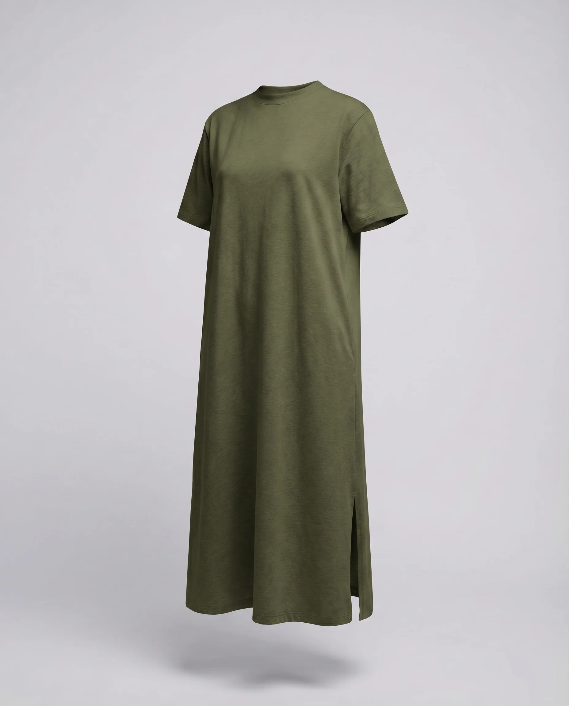 Damen Oversize-Jerseykleid Kastige Silhouette Überschnittene Ärmel Seitenschlitze - Image 6