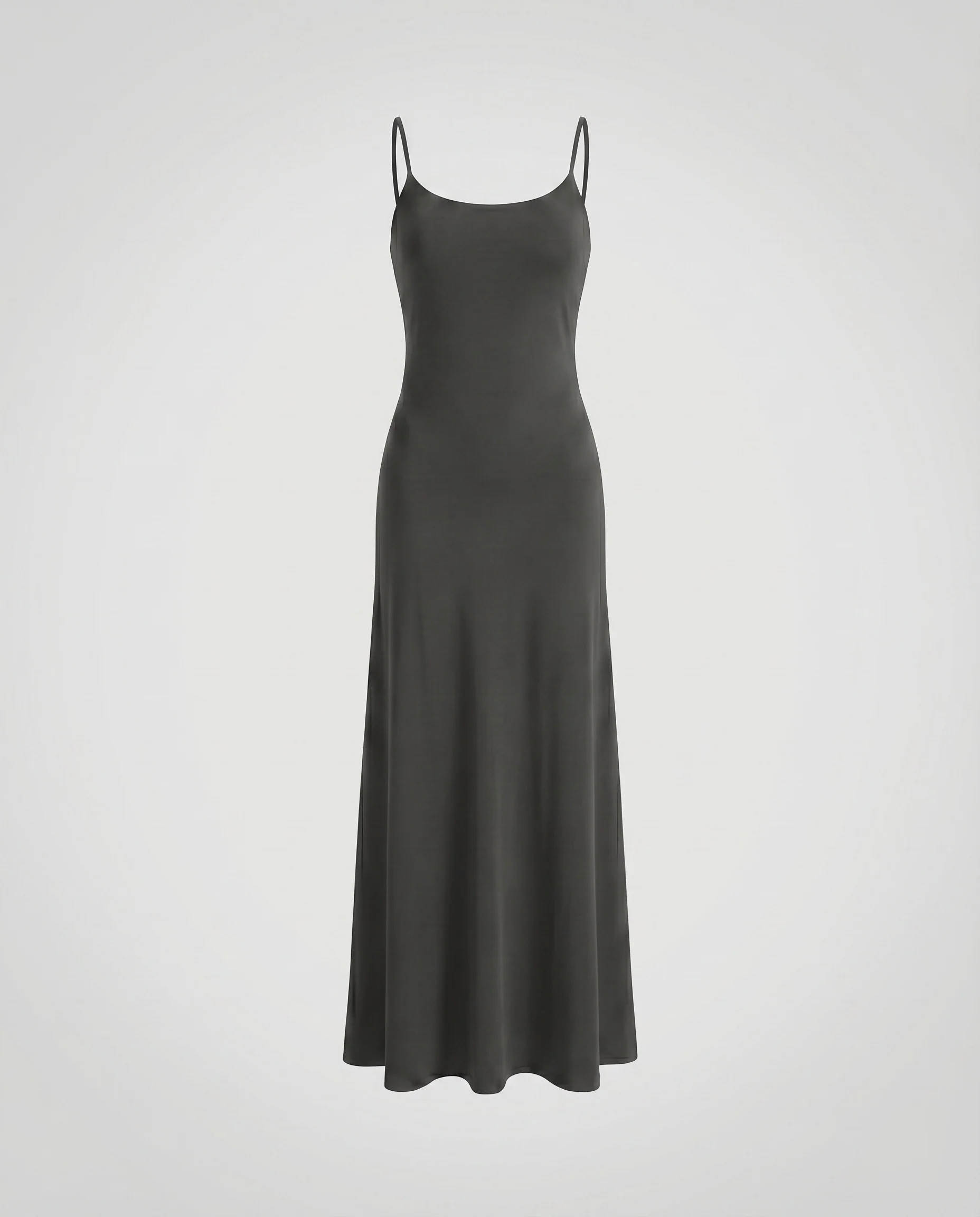 Damen Schlichte Taillierter Fall Mischgewebe Slip-Maxikleid - Image 6