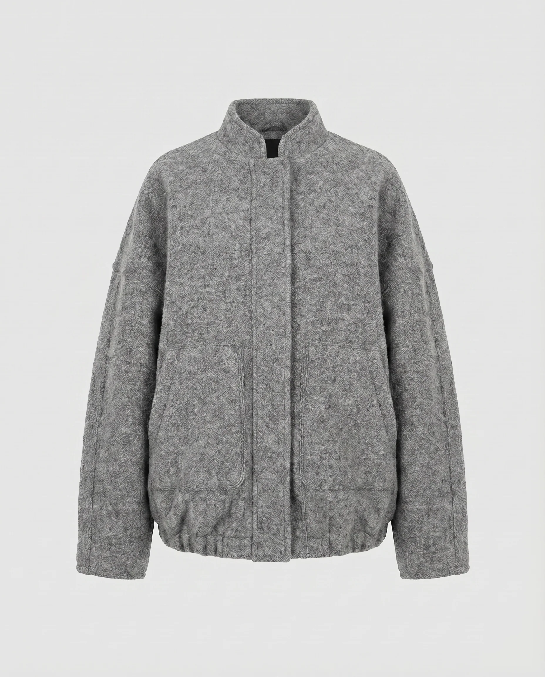 Damen Bouclé-Überwurfjacke Raglanärmel Druckknopfleiste Oversize - Image 7