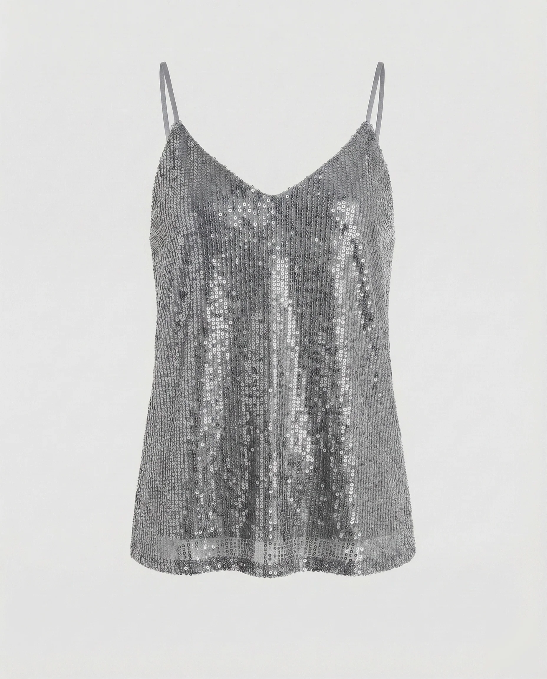 Damen Pailletten-Spaghetti-Top V-Ausschnitt - Image 6