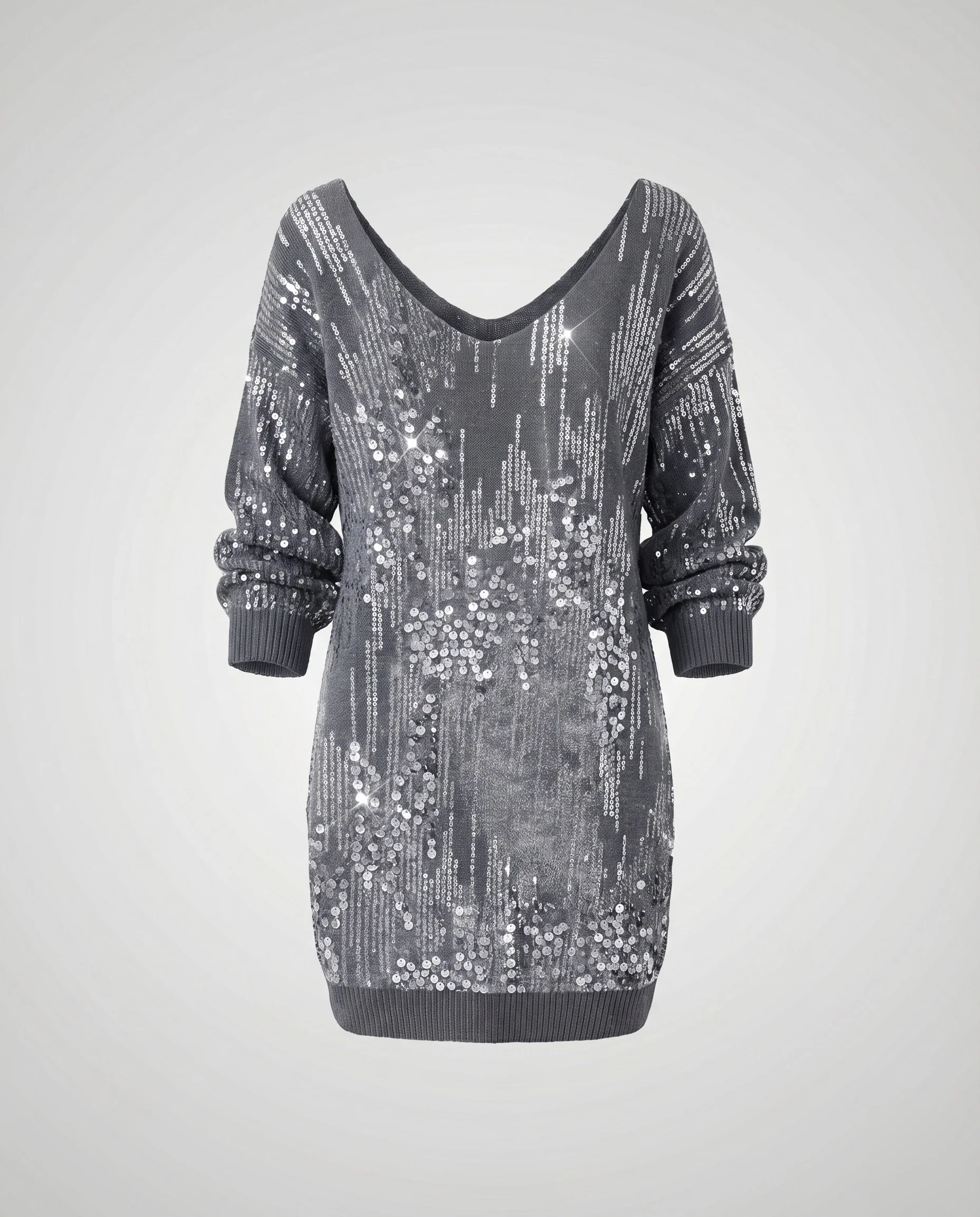 Damen Moderne Lässige Tunika-Silhouette Strick Strickkleid - Image 7