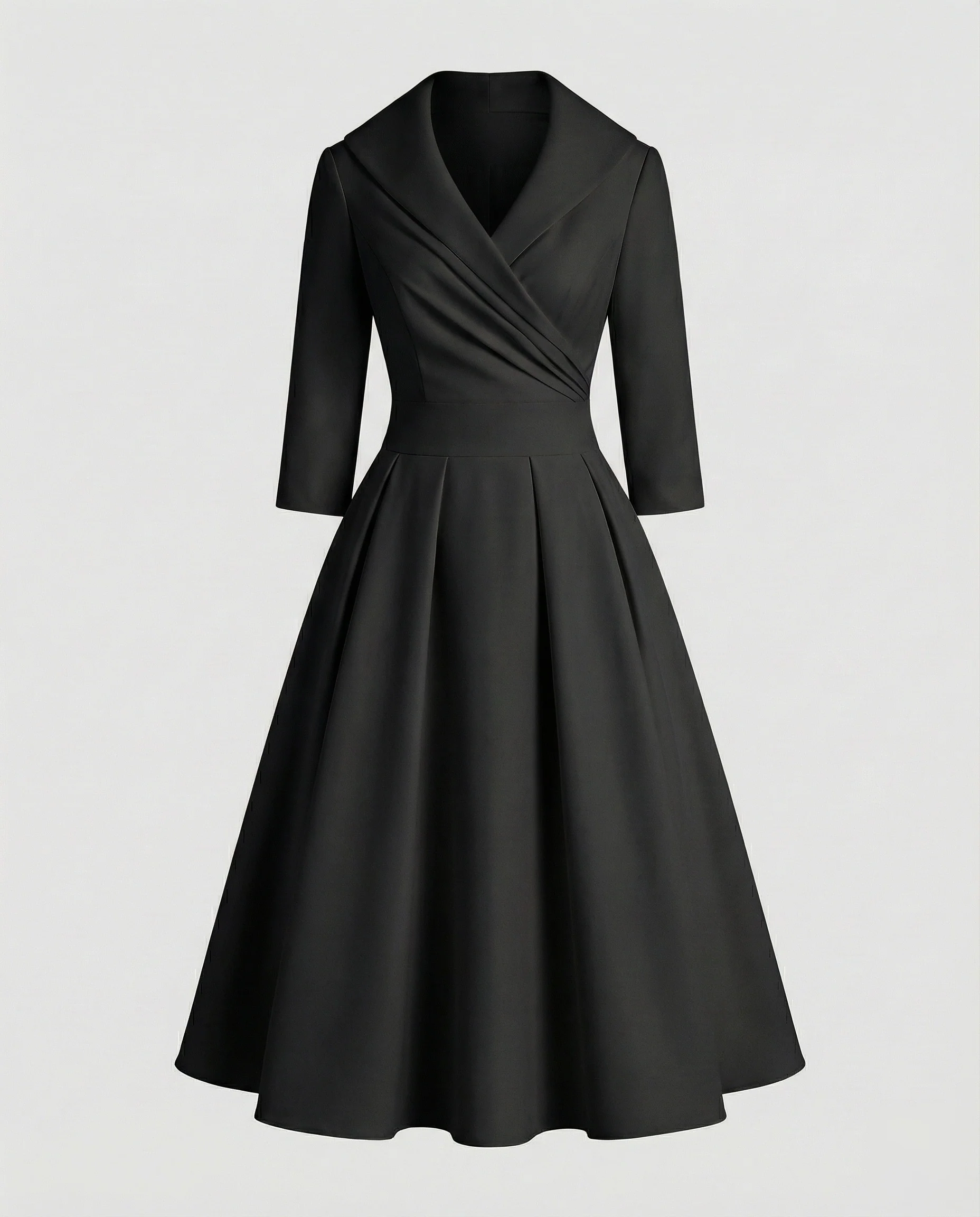 Damen Retro-Midikleid mit Schalkragen - Image 9
