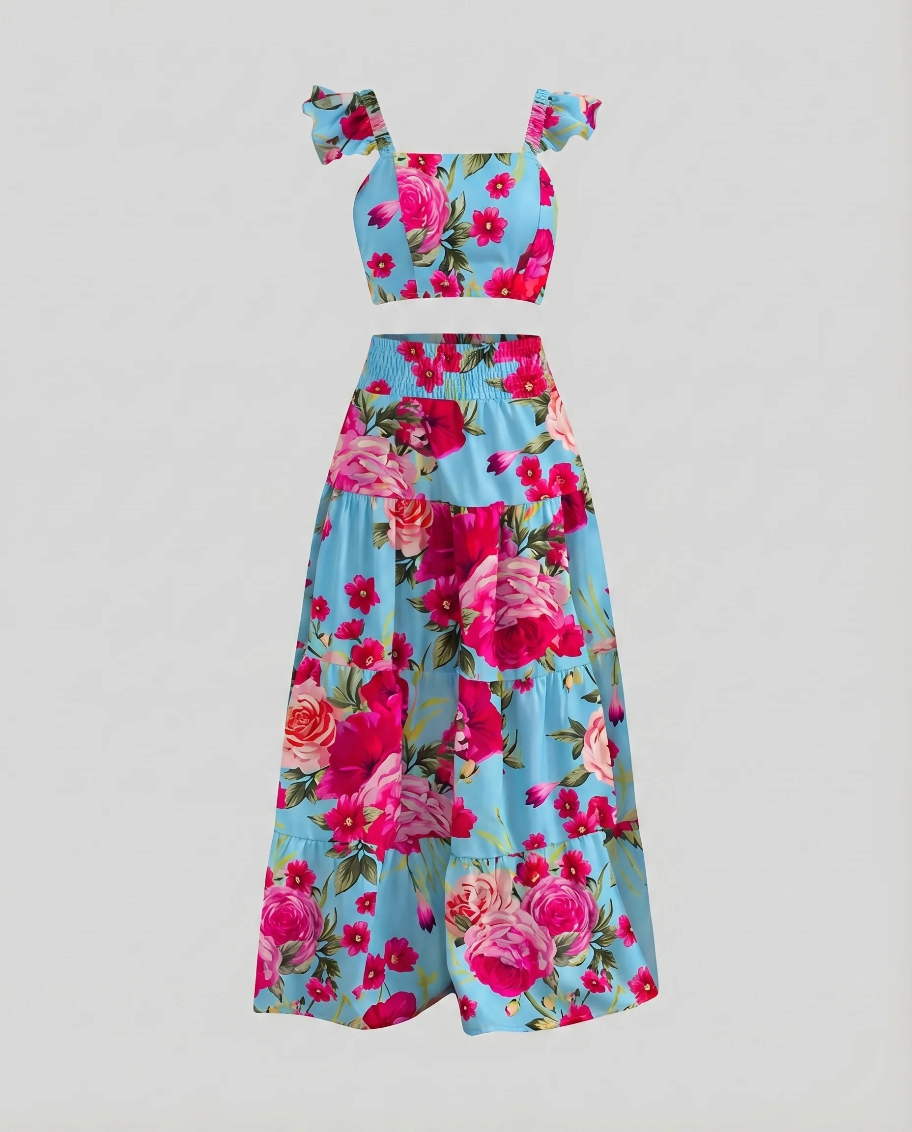 Damen Romantische Edle Häkelspitze Mischgewebe Maxikleid - Image 9