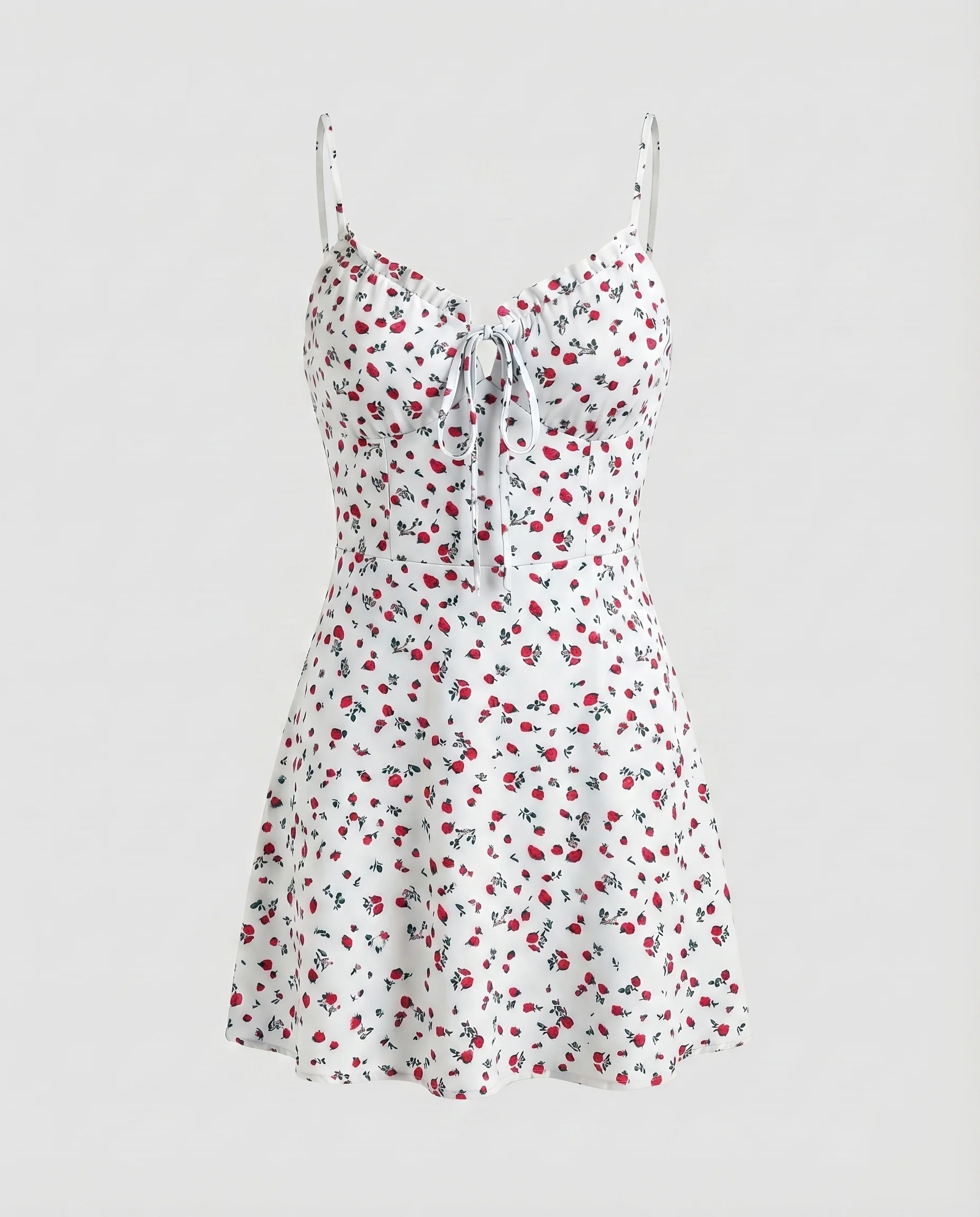 Damen Romantische Tunnelzug-Dekolleté Mischgewebe Bustier-Minikleid - Image 7