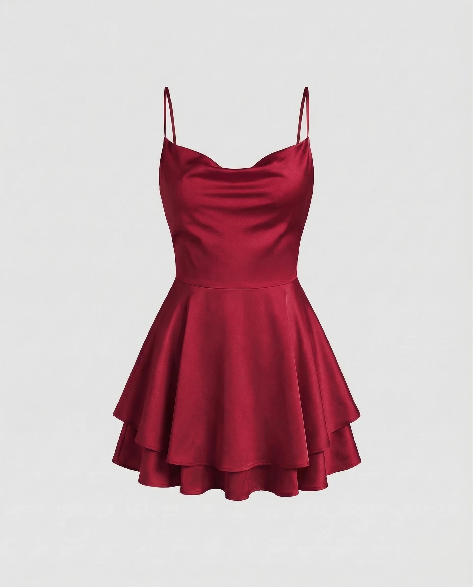 Damen Satin-Cocktail-Minikleid Drapierte Taille - Image 17