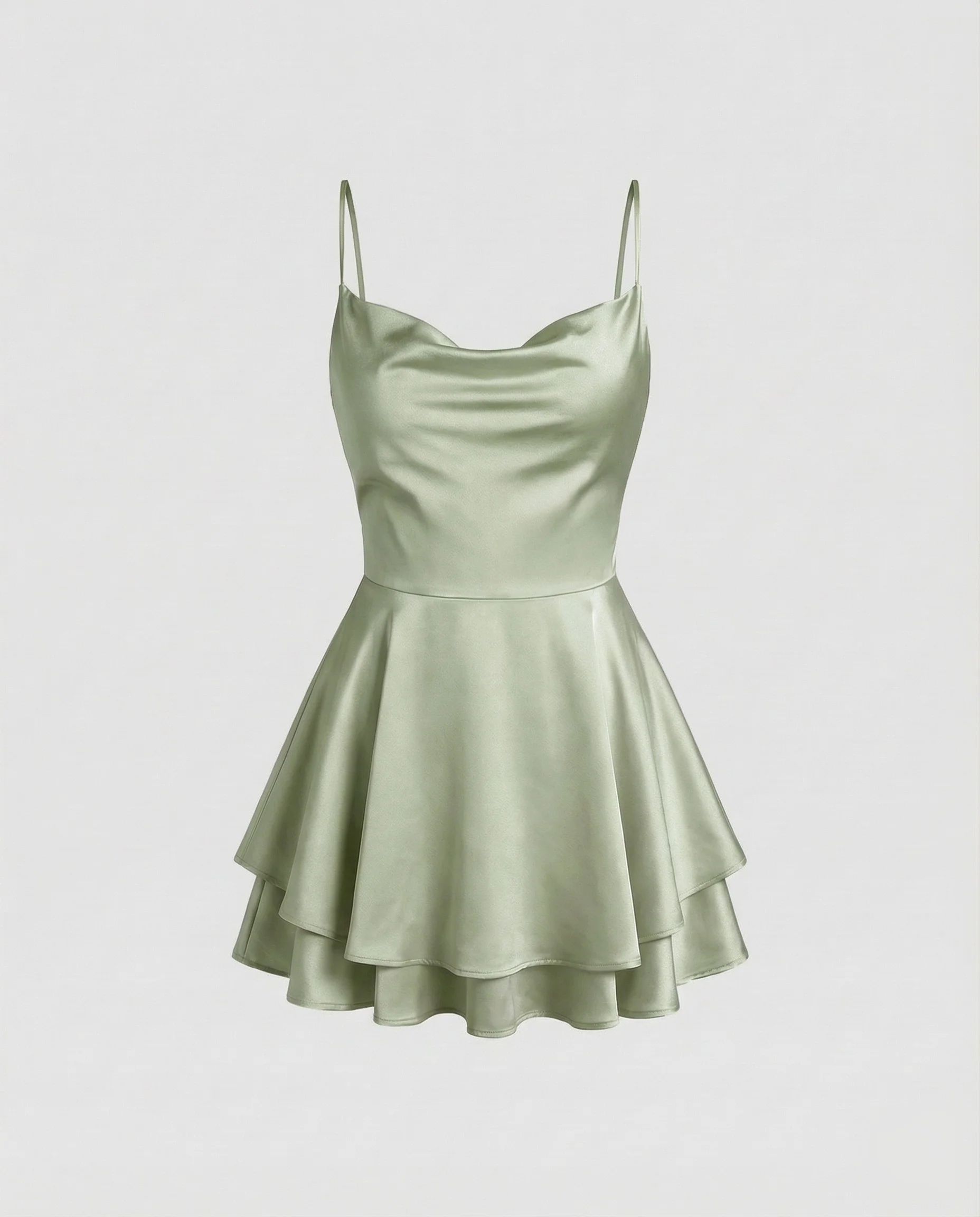 Damen Satin-Cocktail-Minikleid Drapierte Taille - Image 18
