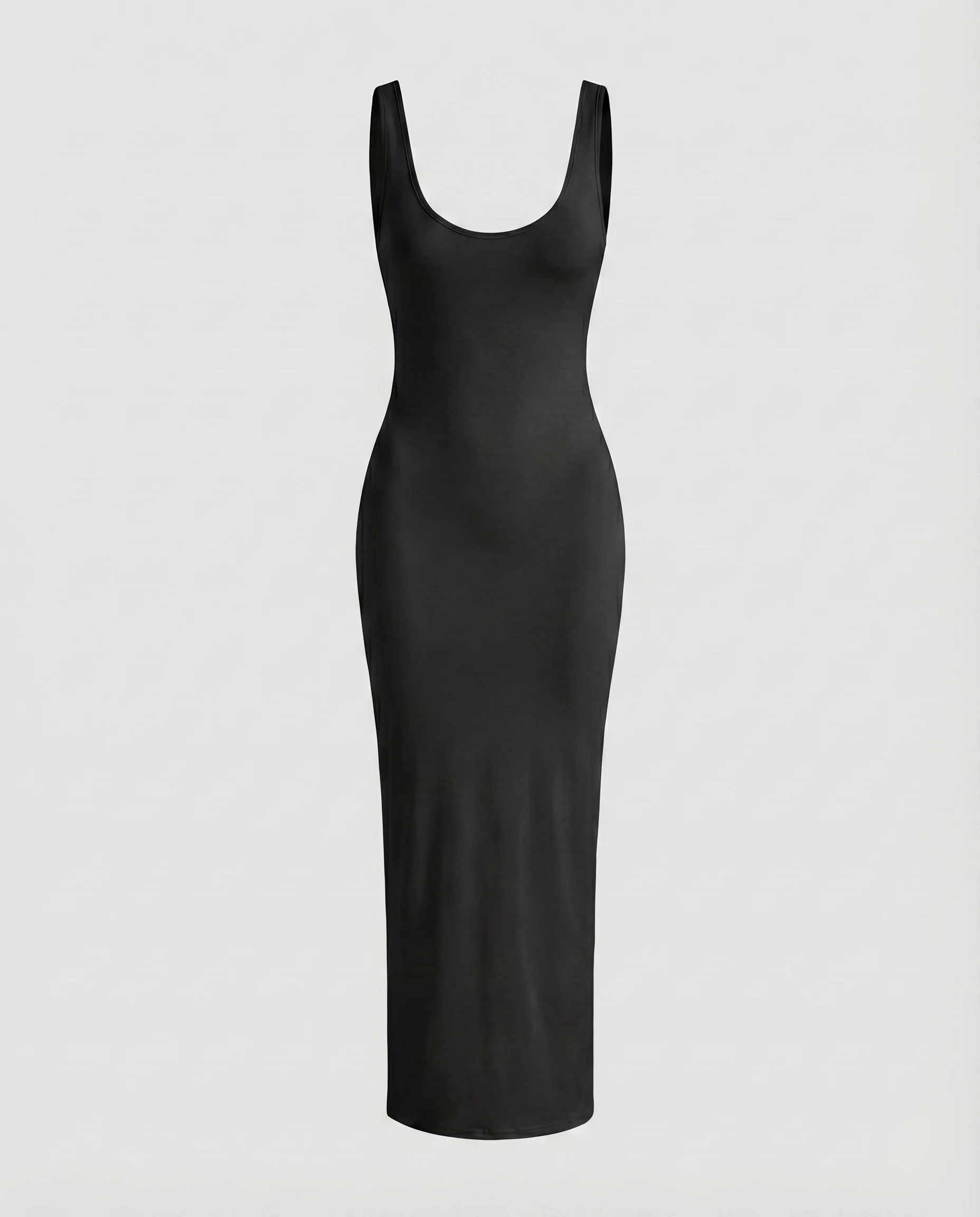 Damen Bodykleid Formende Passform Tiefer Rundhals Knöchellang - Image 6