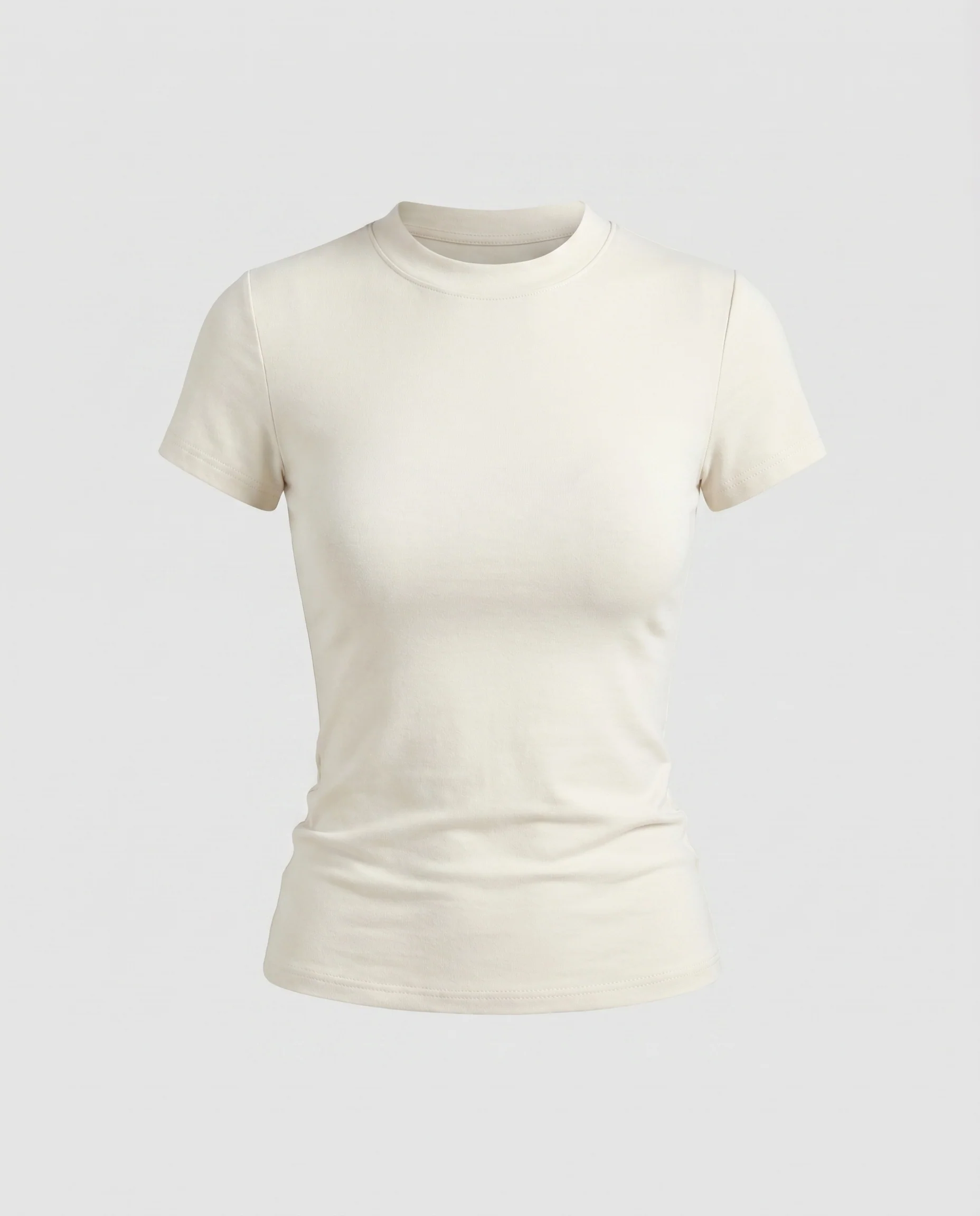 Damen nan schlankes Kurzarmshirt aus feinem Rippjersey mit minimalen Nähten und verstärktem Rundhalsausschnitt - Image 5