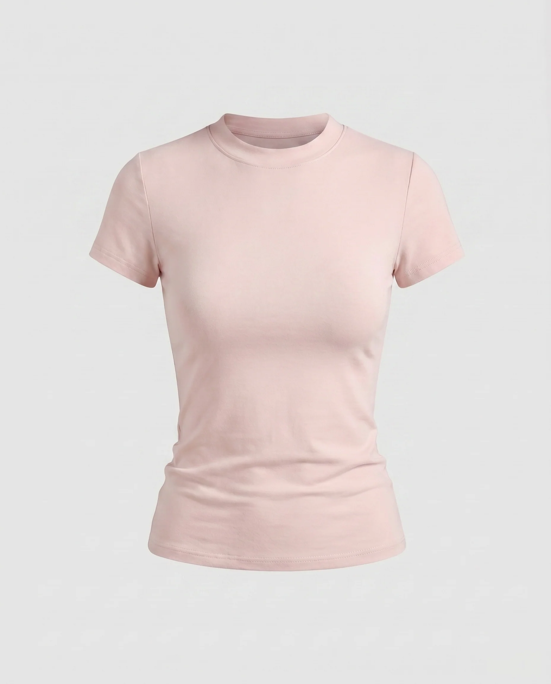 Damen nan schlankes Kurzarmshirt aus feinem Rippjersey mit minimalen Nähten und verstärktem Rundhalsausschnitt - Image 6