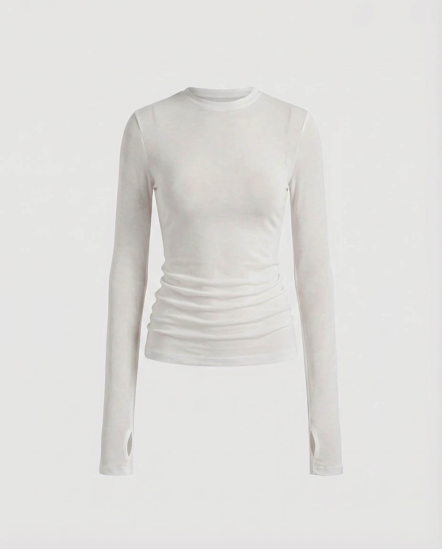 Damen Langarmshirt Stretchjersey Verlängerte Bündchen Rundhals - Image 6