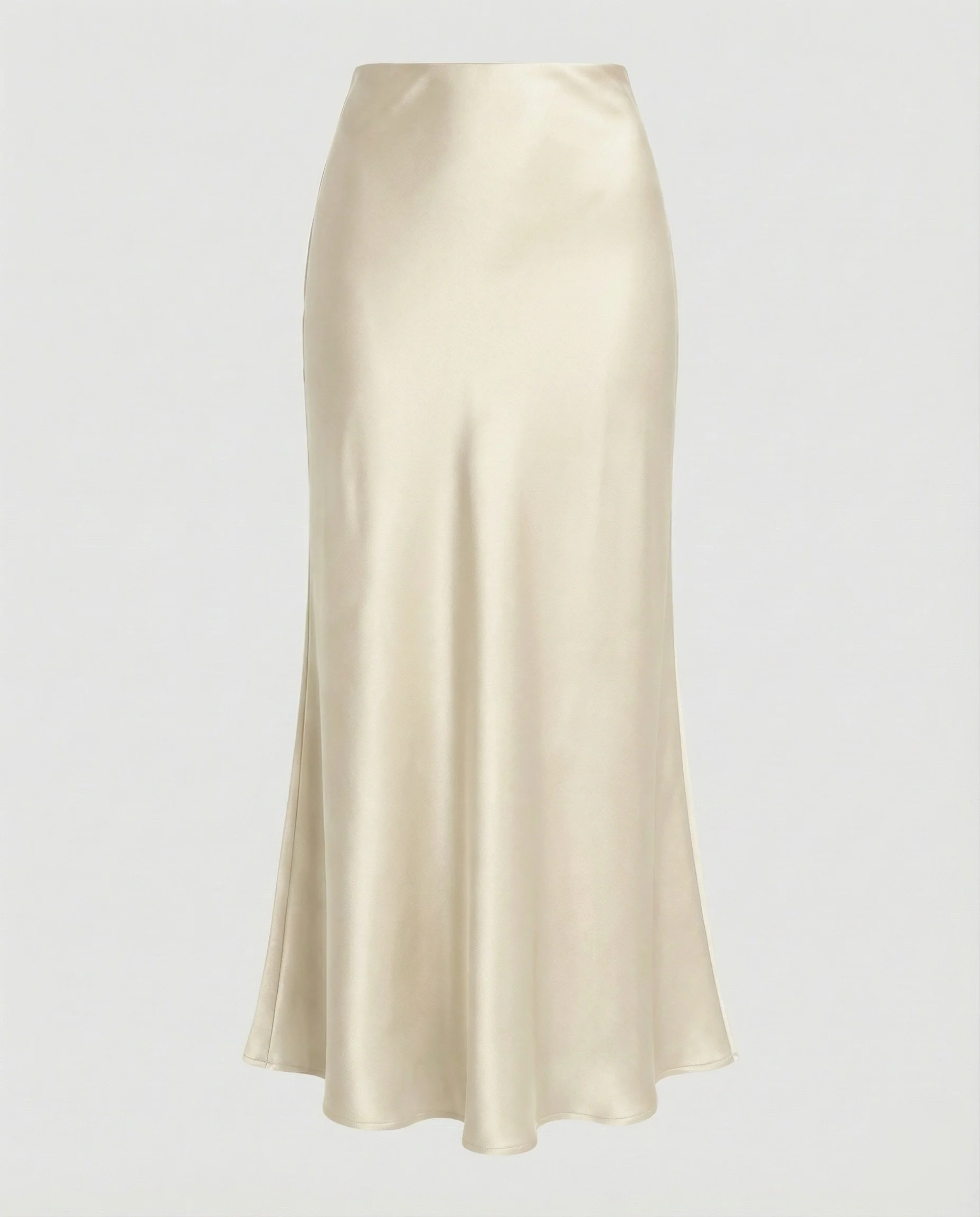 Damen Edle Schräg geschnitten Satin Satin-Maxirock - Image 11