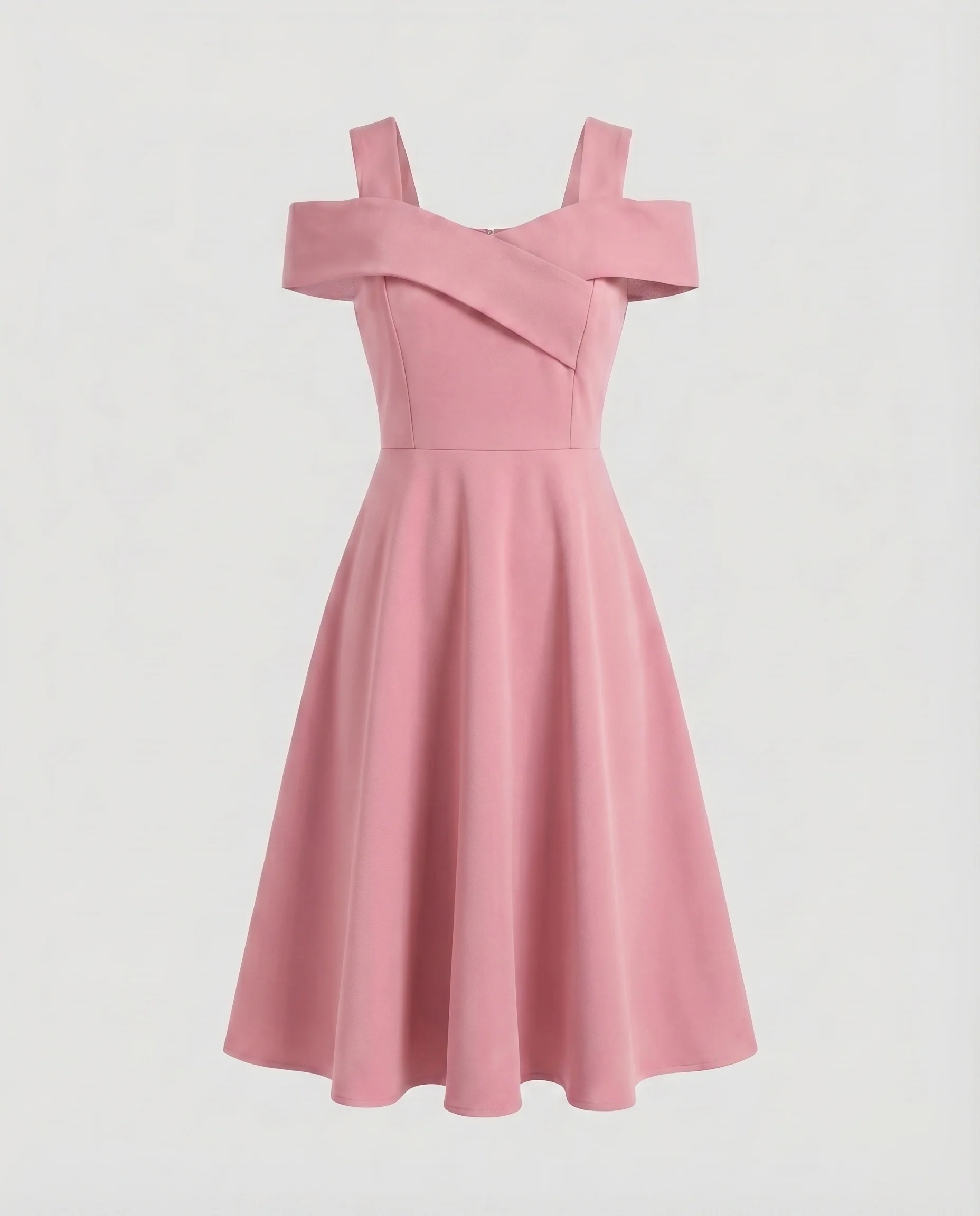 Damen Cocktailkleid Schulterfrei Überkreuztes Dekolleté Tailliert - Image 7