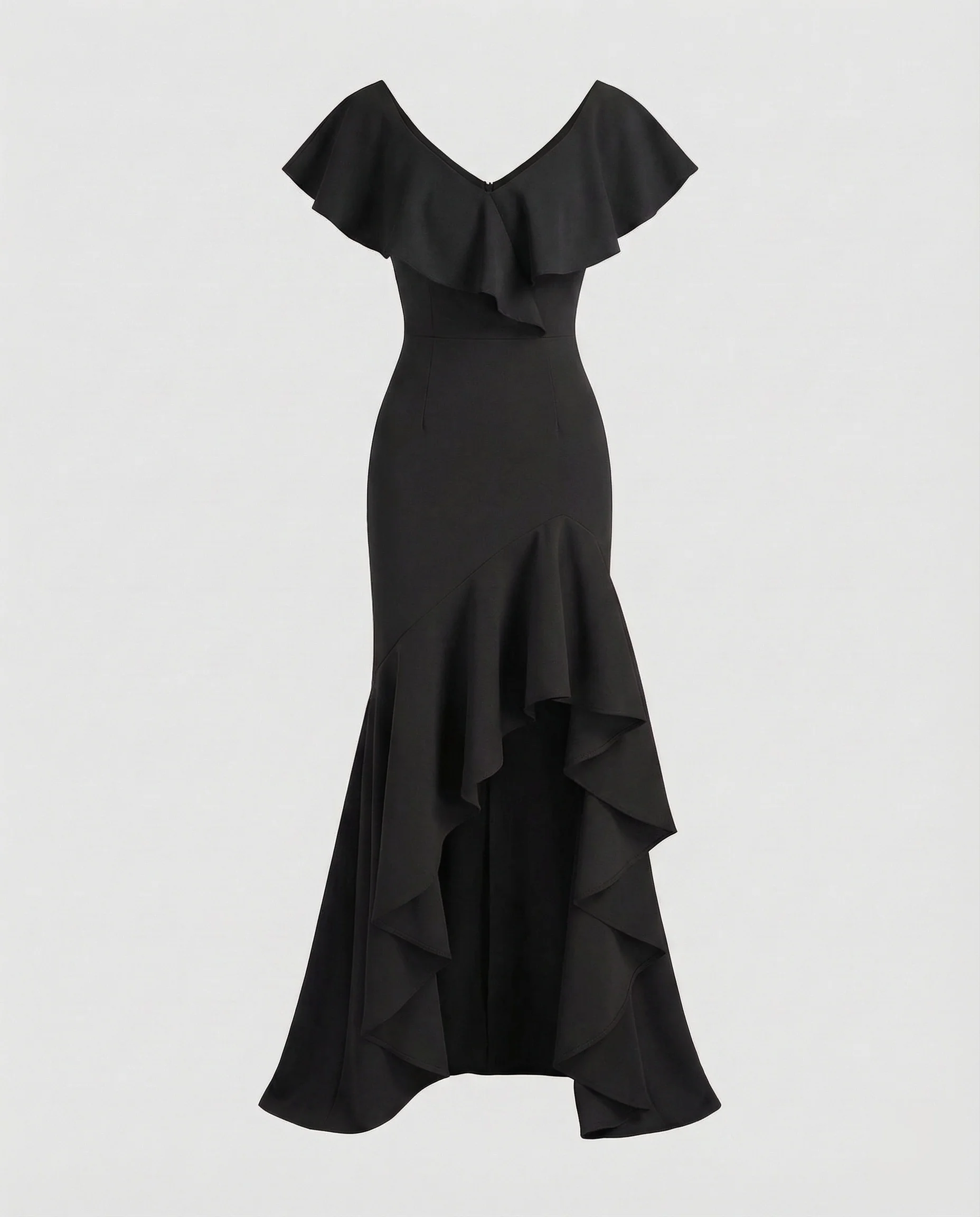 Damen Carmen-Abendkleid Mehrlagige Volants - Image 6